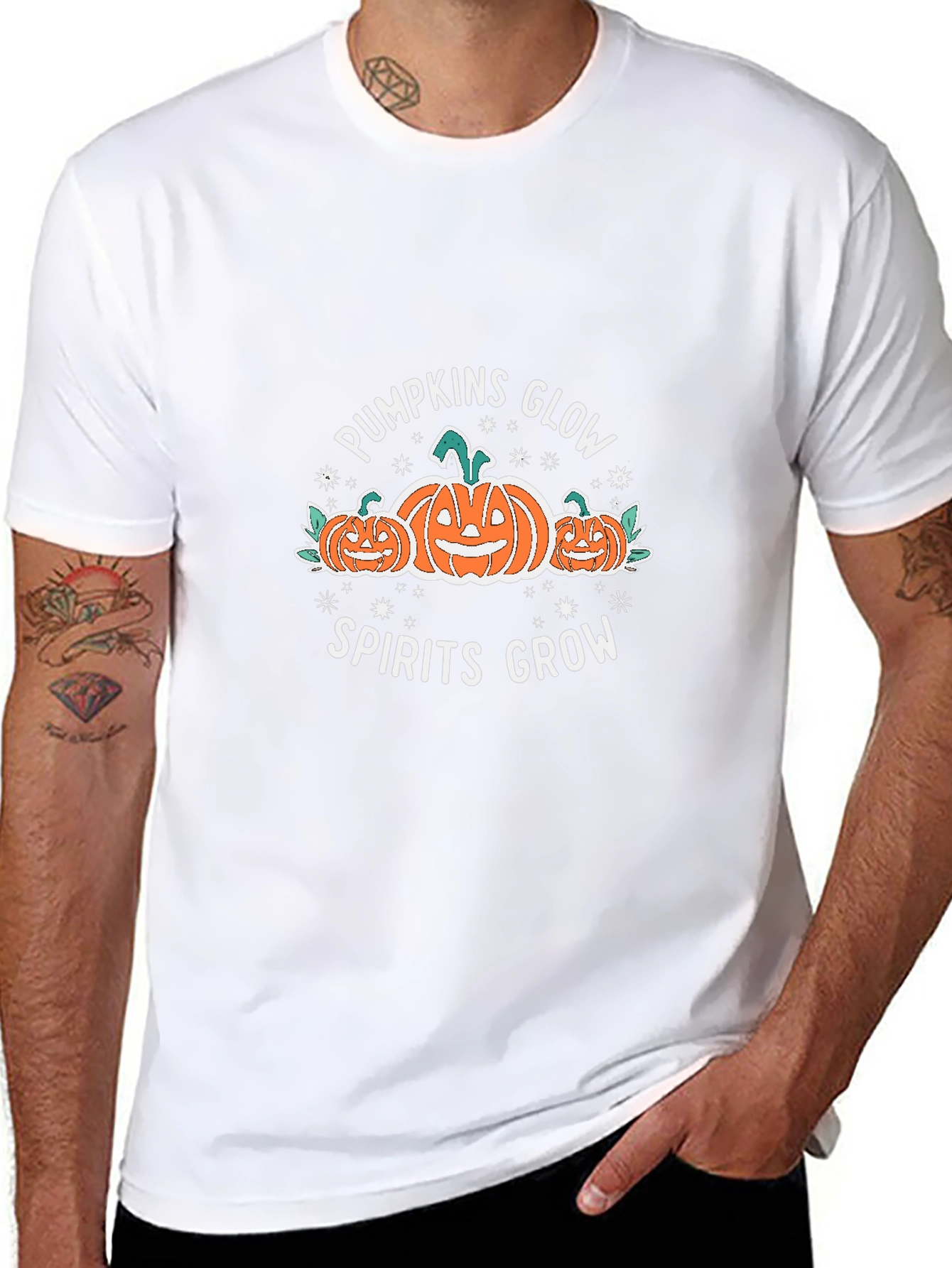Pumpkins Glow Halloween Black T-Shirt
