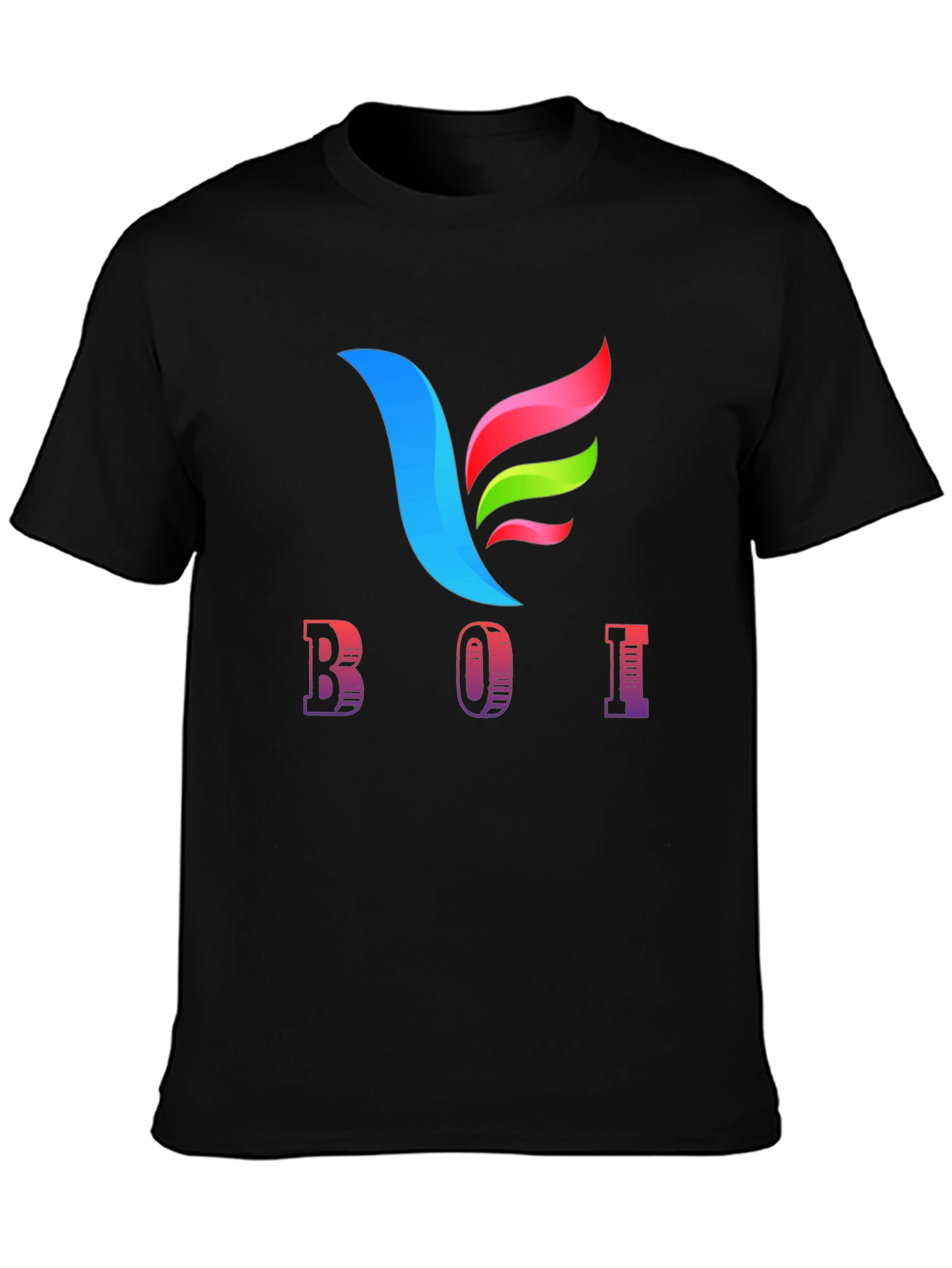 BOI Graphic Print Black Tee