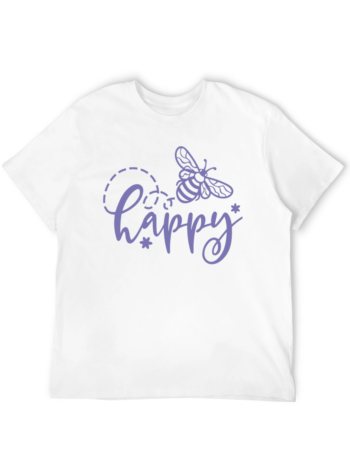 Happy Bee Graphic Tee - Black Cotton T-Shirt