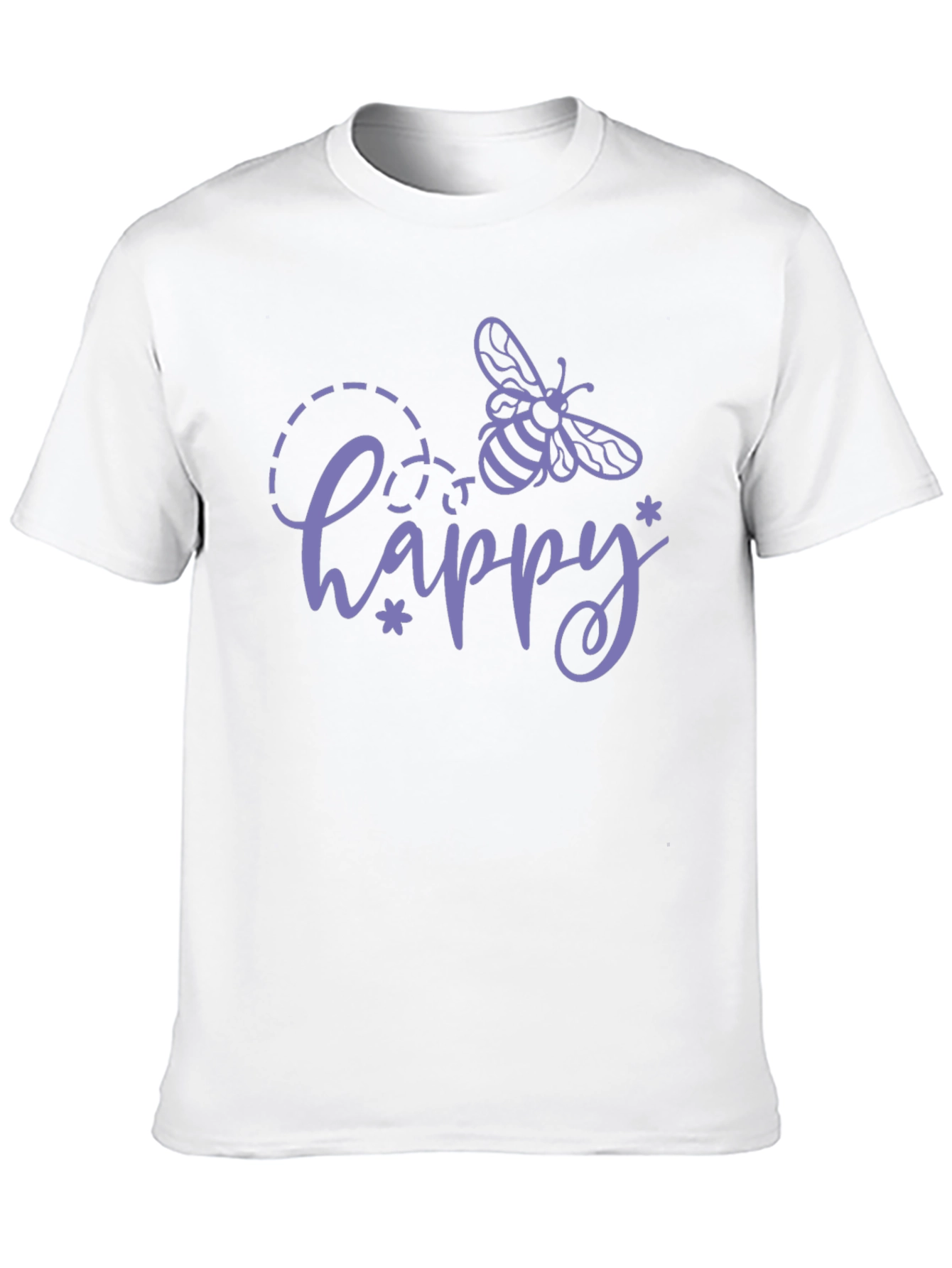 Happy Bee Graphic Tee - Black Cotton T-Shirt