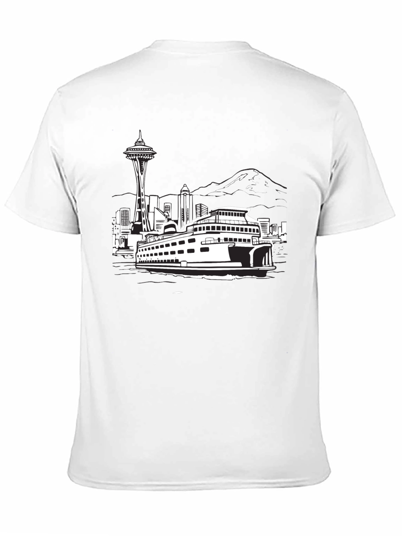 Seattle Ferry Black T-Shirt