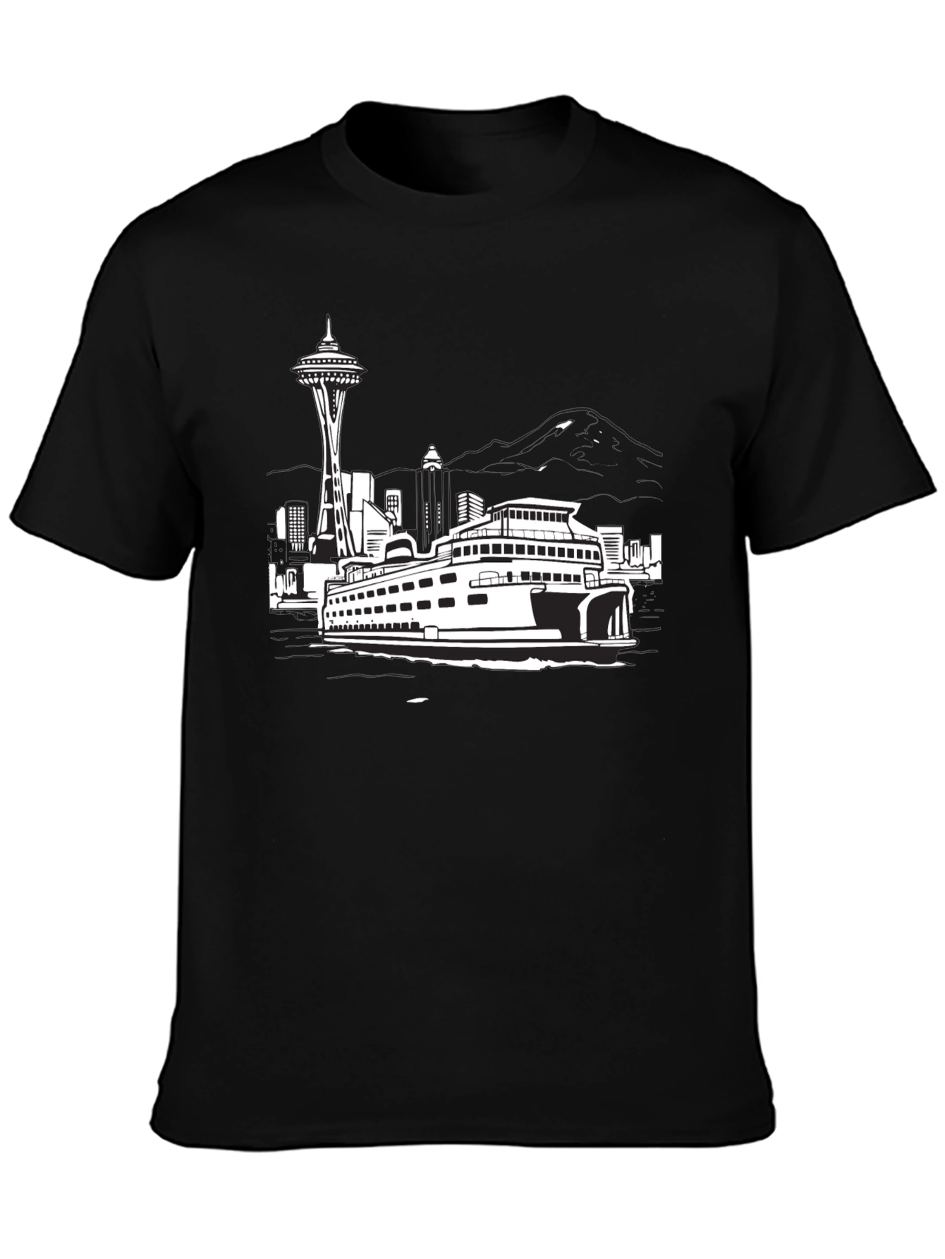 Seattle Ferry Black T-Shirt
