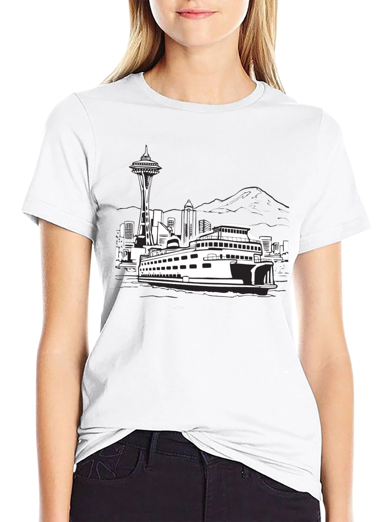 Seattle Ferry Black T-Shirt