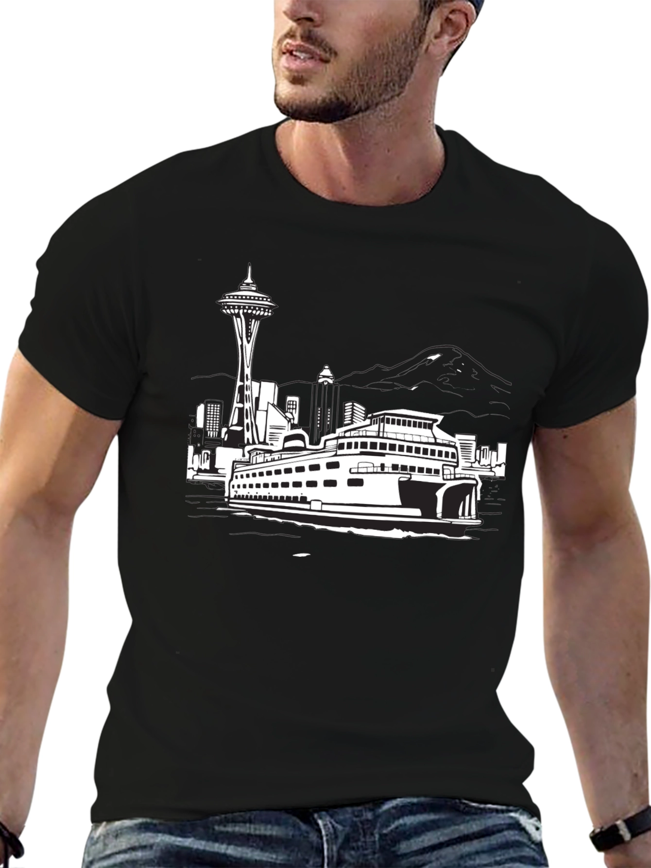 Seattle Ferry Black T-Shirt