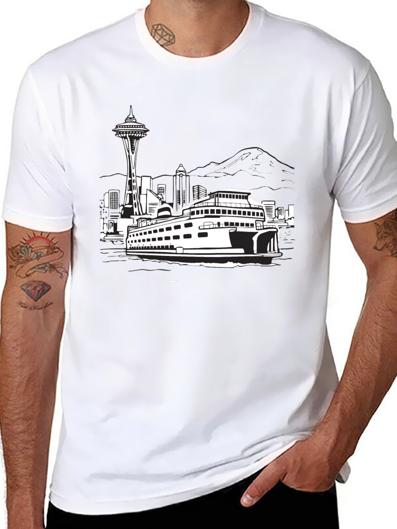 Seattle Ferry Black T-Shirt