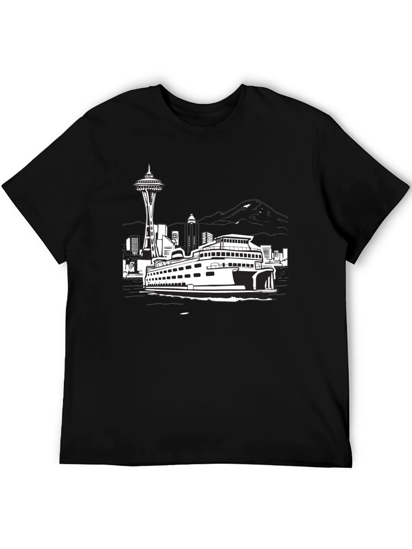 Seattle Ferry Black T-Shirt
