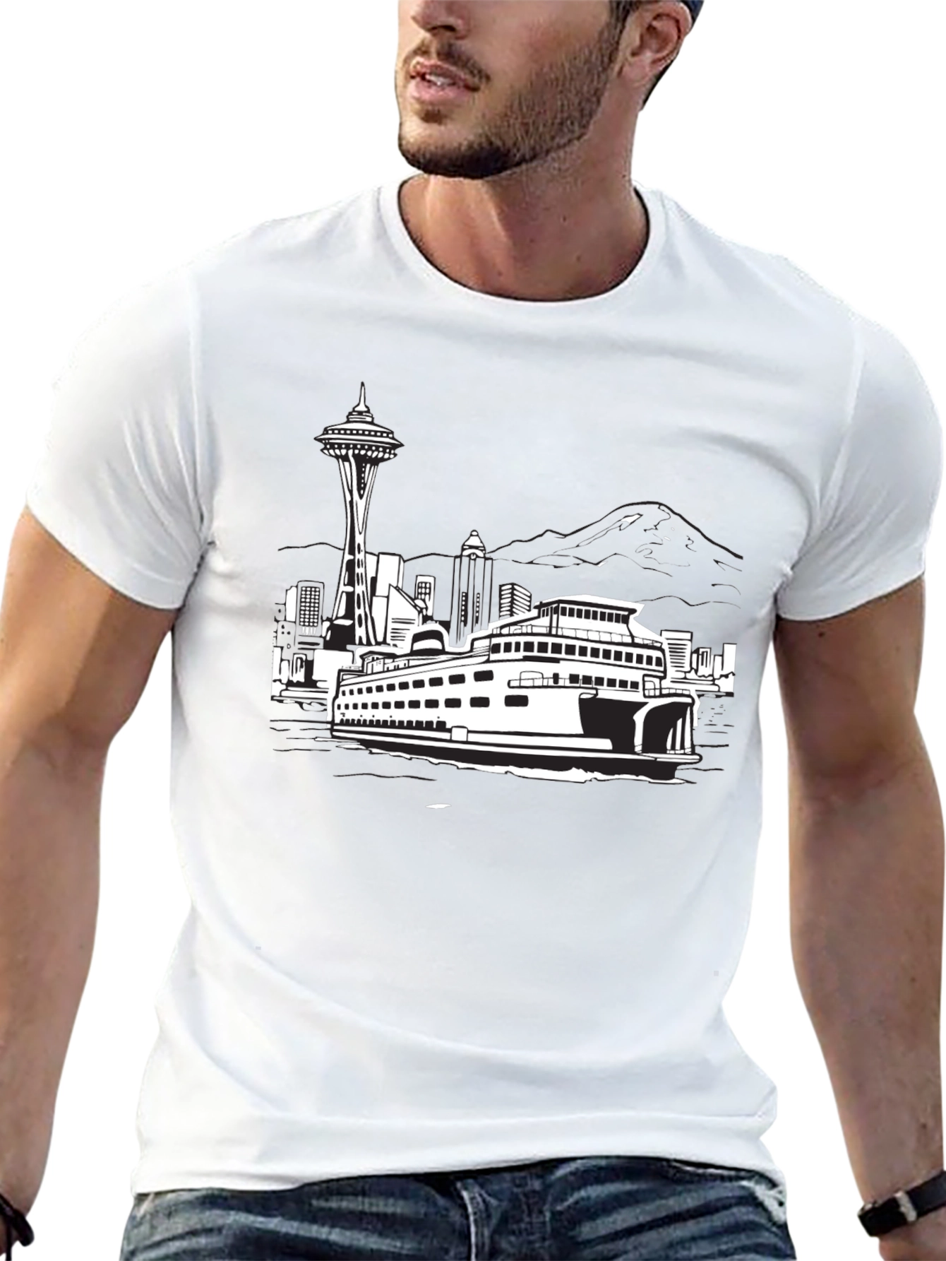 Seattle Ferry Black T-Shirt