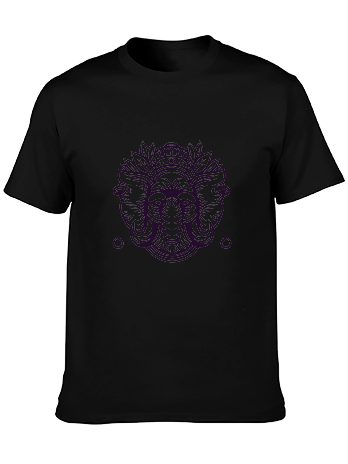 Mens Black Graphic Print Tee - Abstract Design