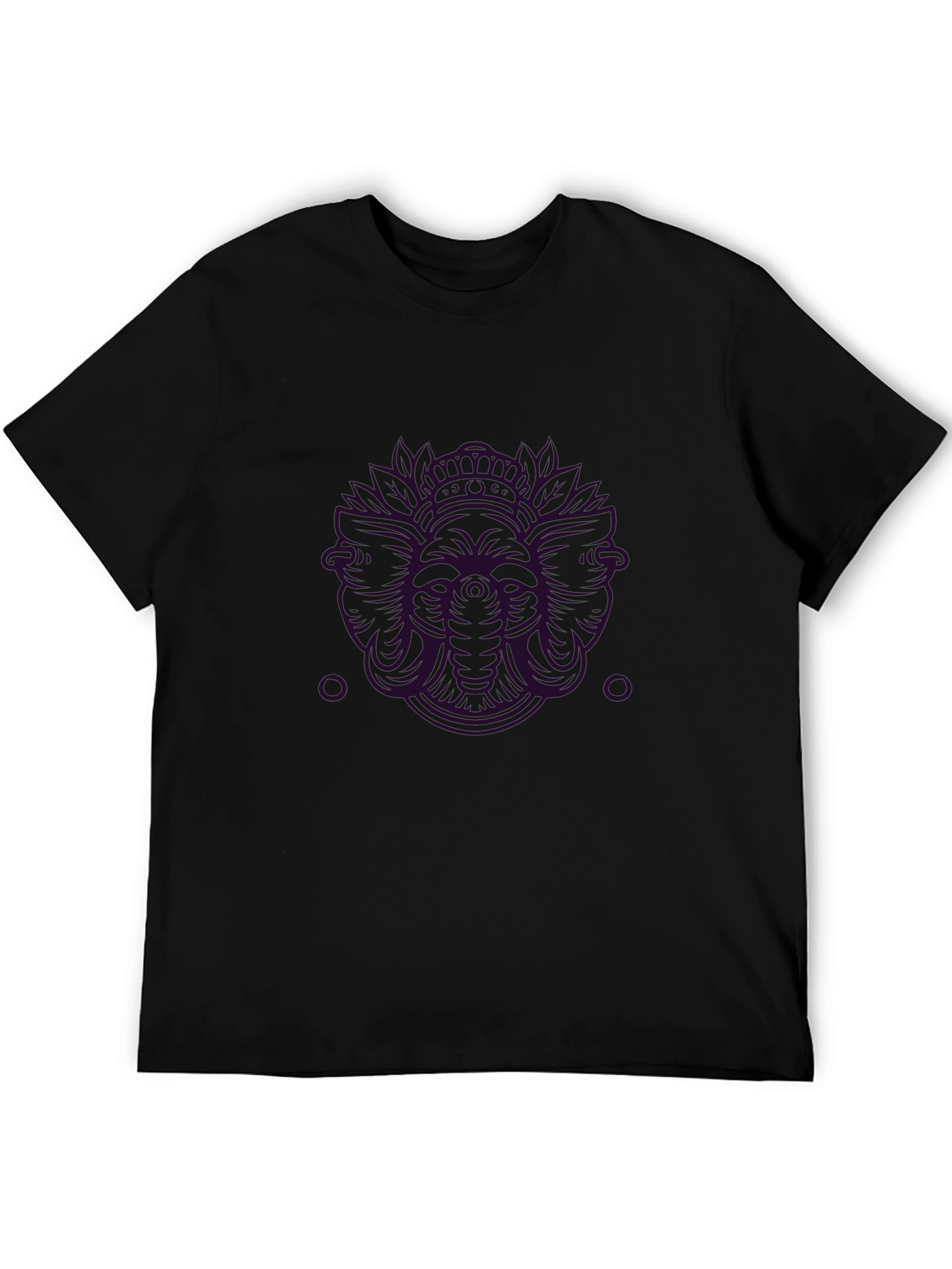 Mens Black Graphic Print Tee - Abstract Design