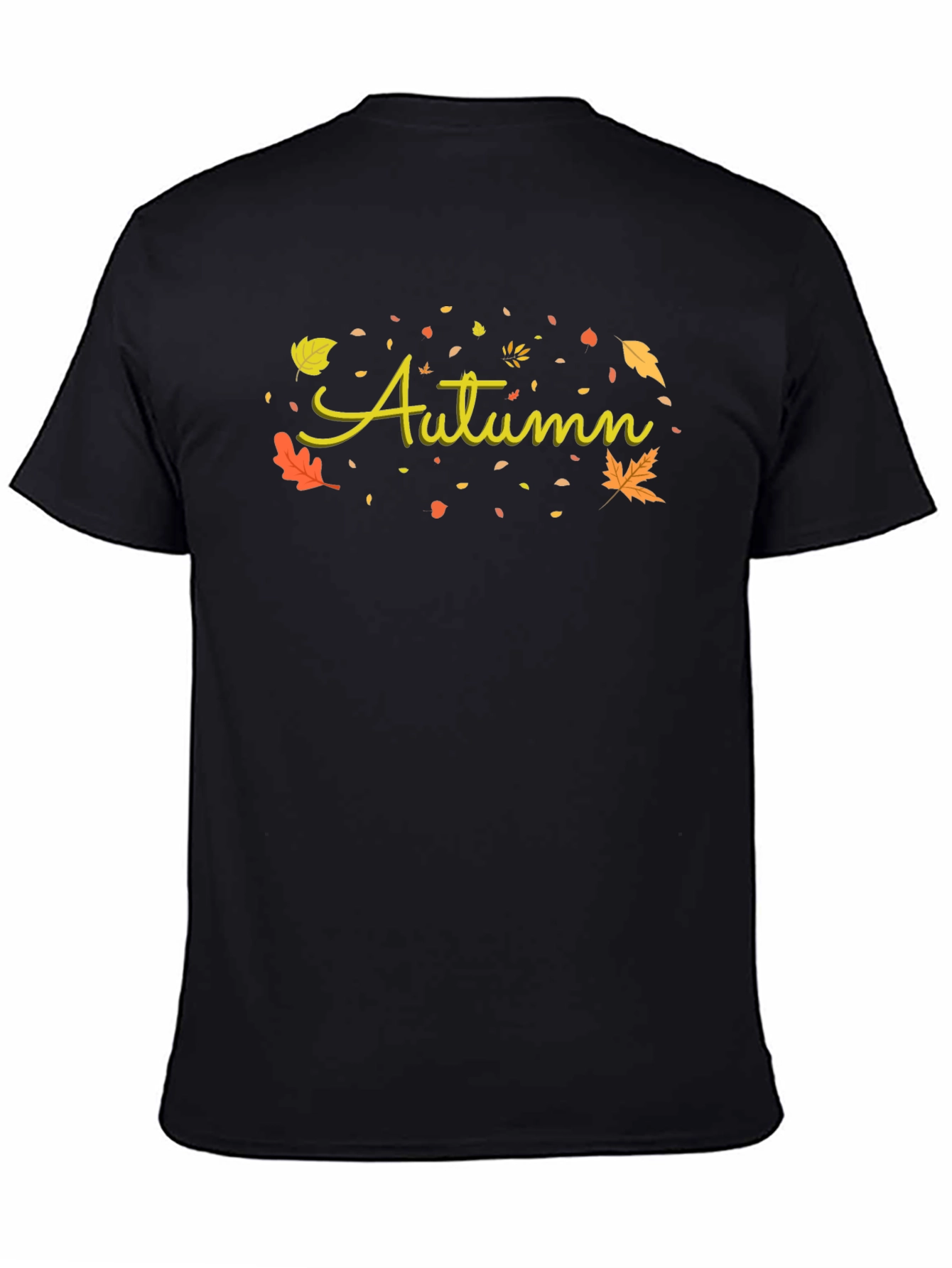 Autumn Leaves Graphic Tee - Black Unisex T-Shirt