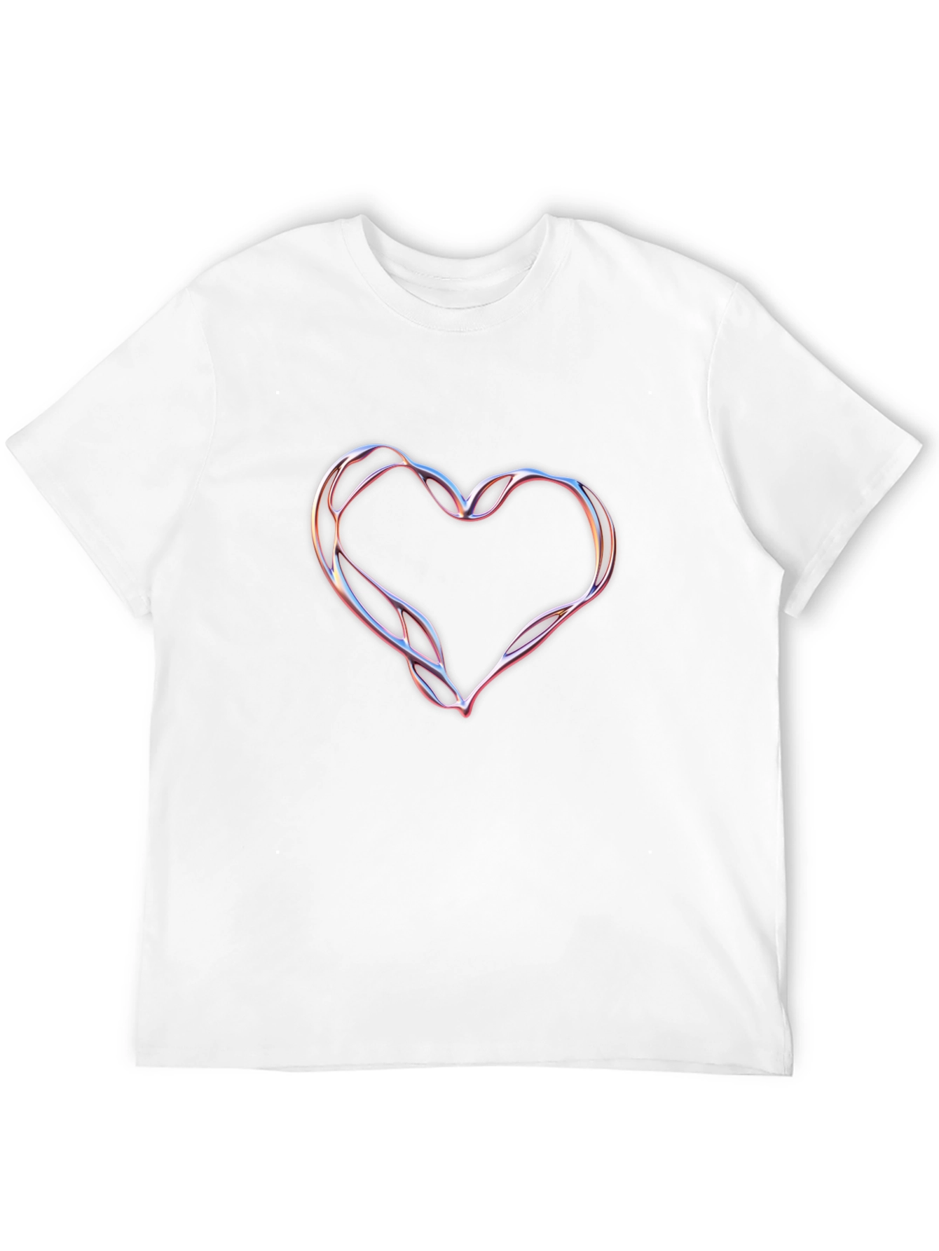 Abstract Heart Graphic Black Tee Shirt