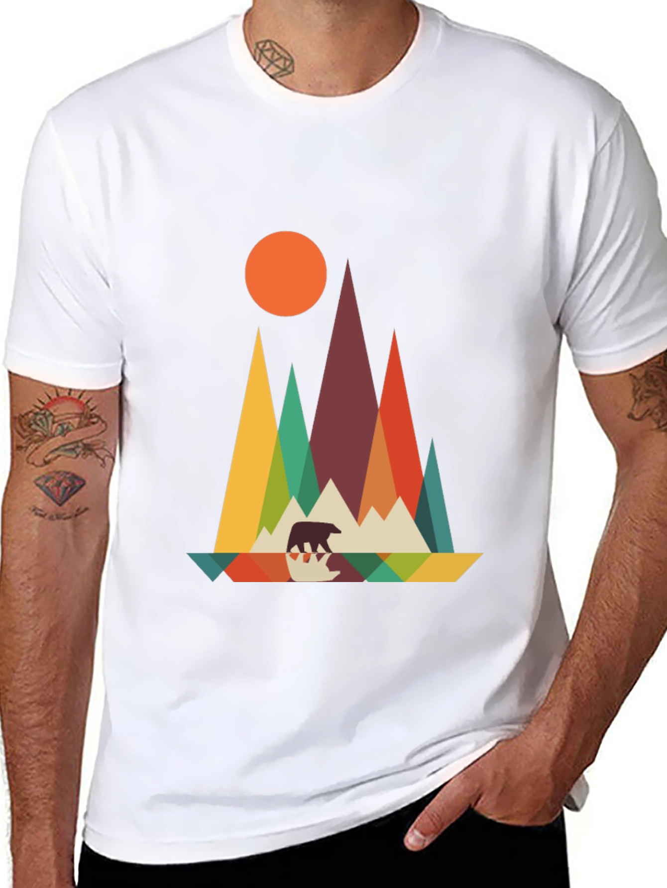 Geometric Bear Mountain Graphic Tee