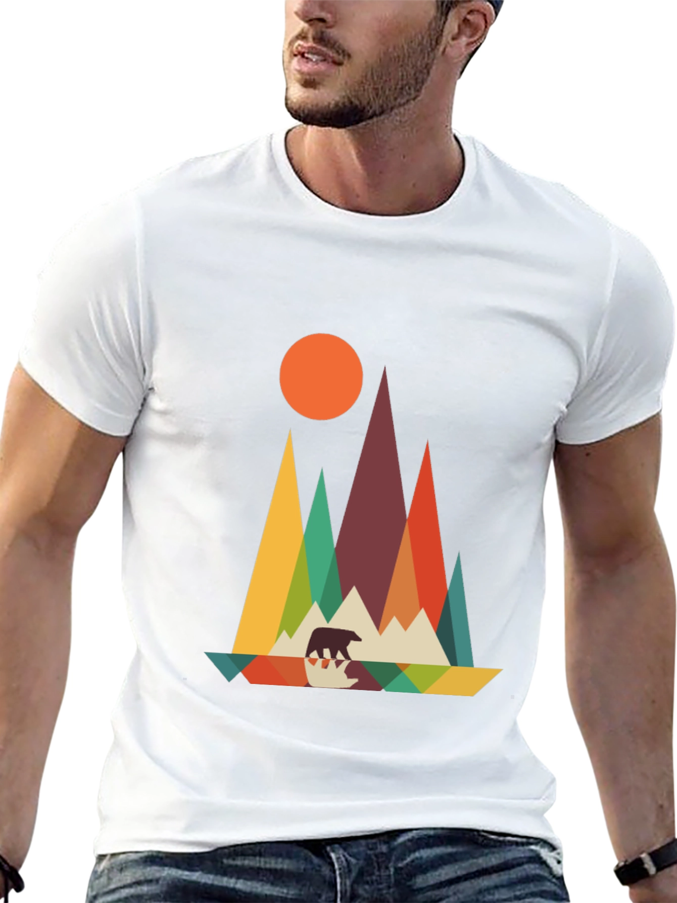 Geometric Bear Mountain Graphic Tee