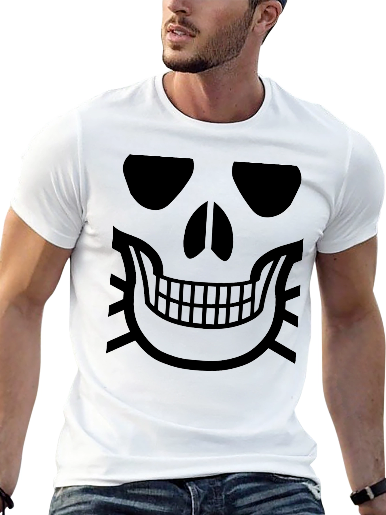 Skull Face Graphic Black T-Shirt