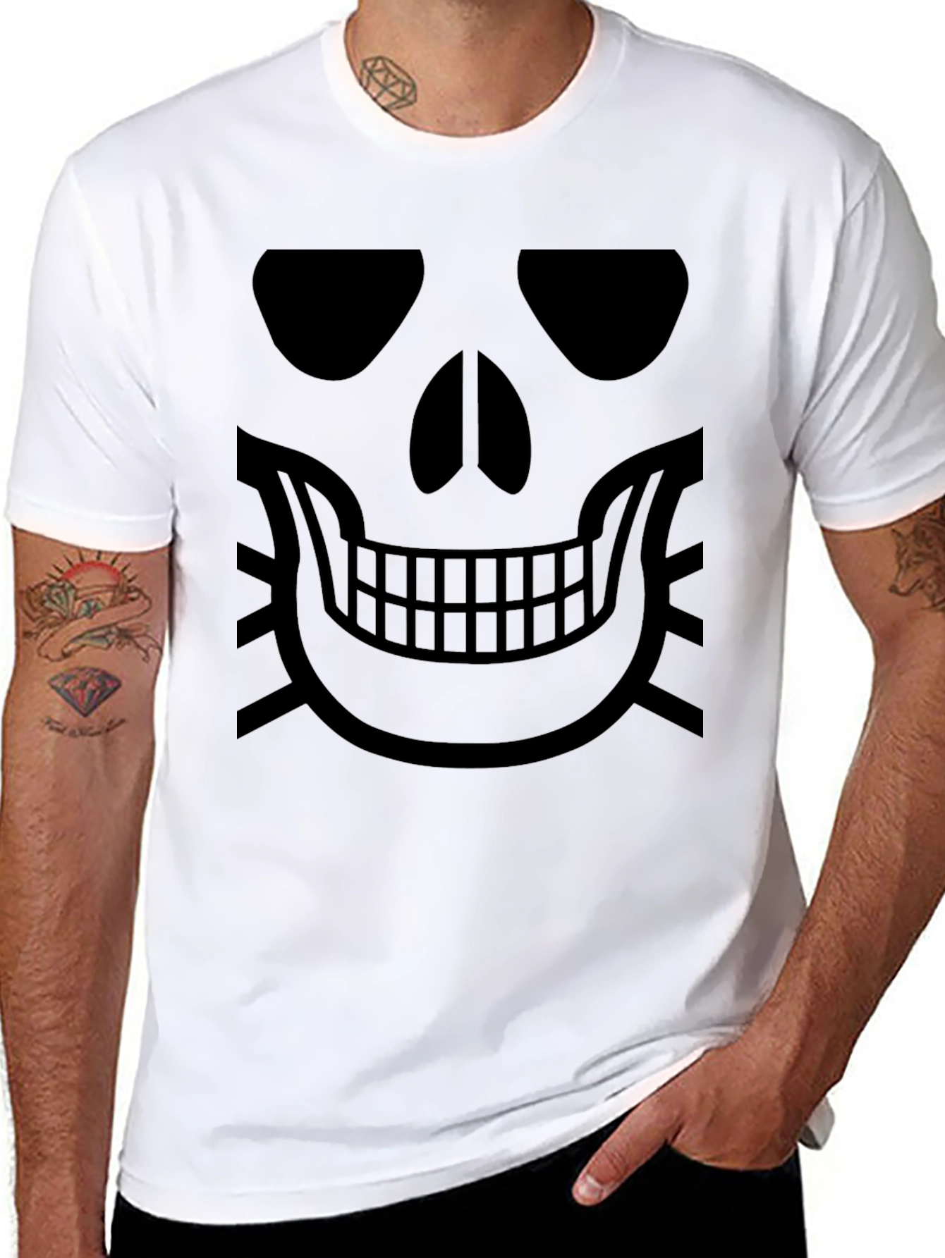 Skull Face Graphic Black T-Shirt