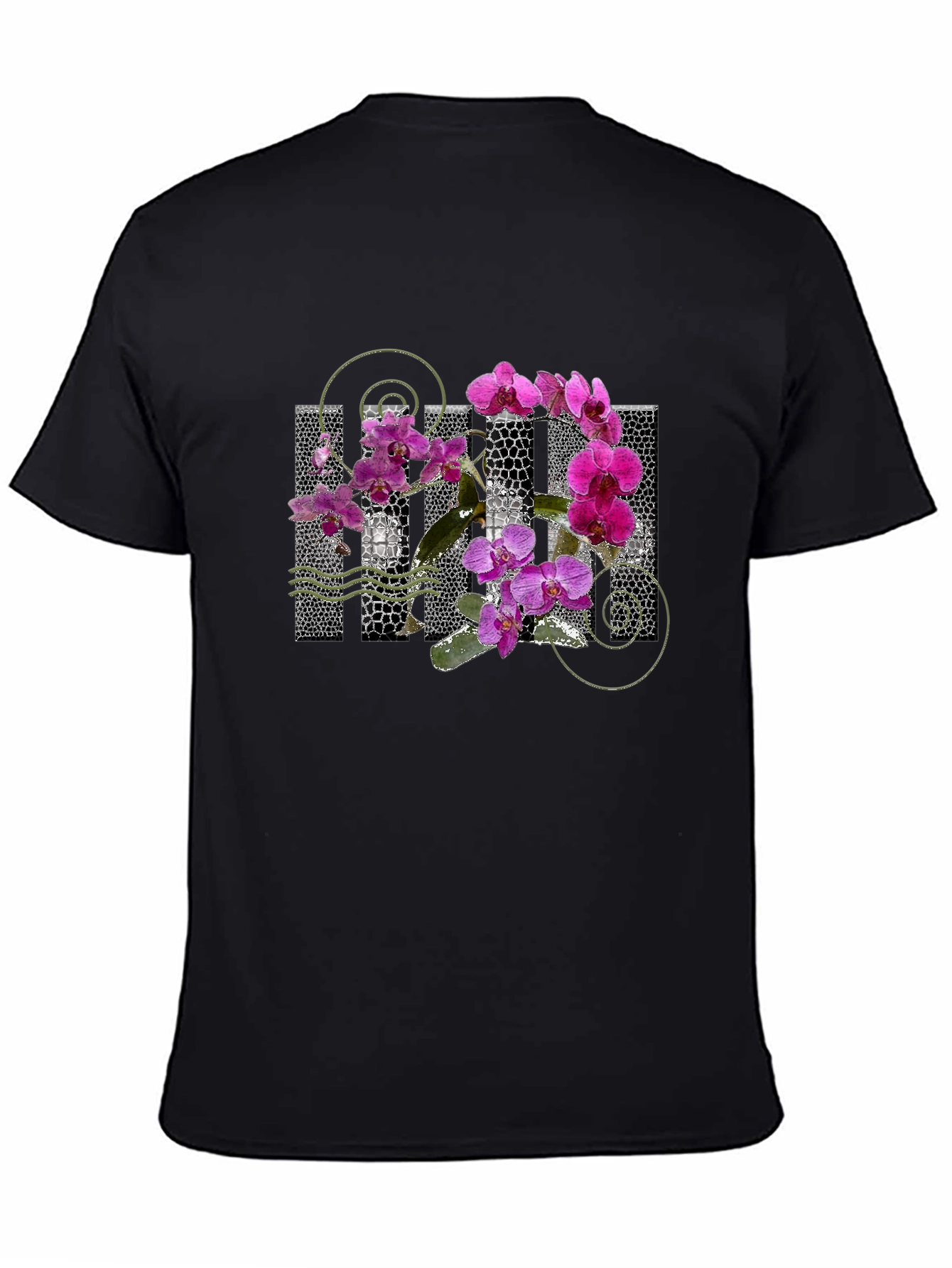 Orchid Graphic Black T-Shirt