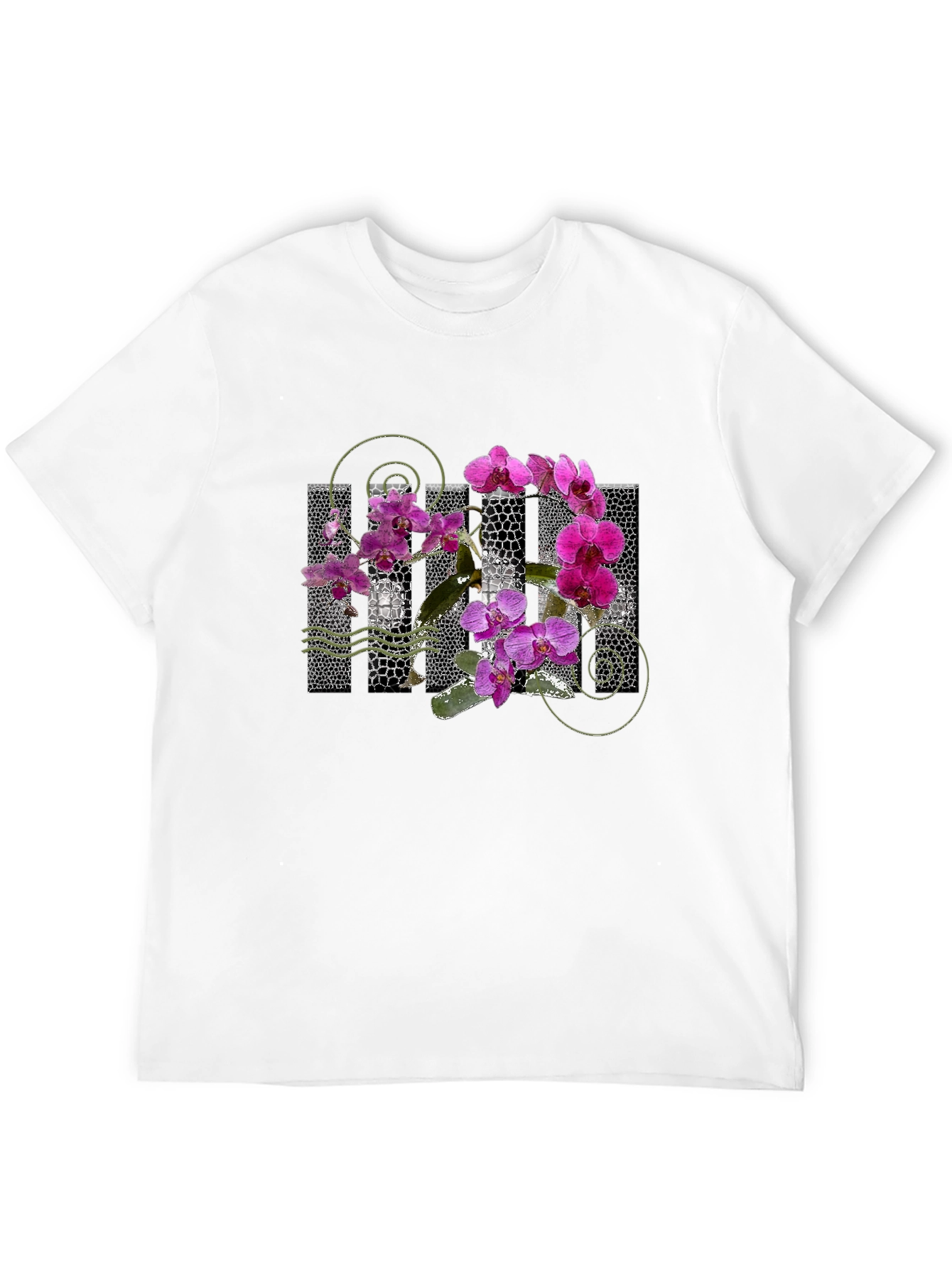 Orchid Graphic Black T-Shirt