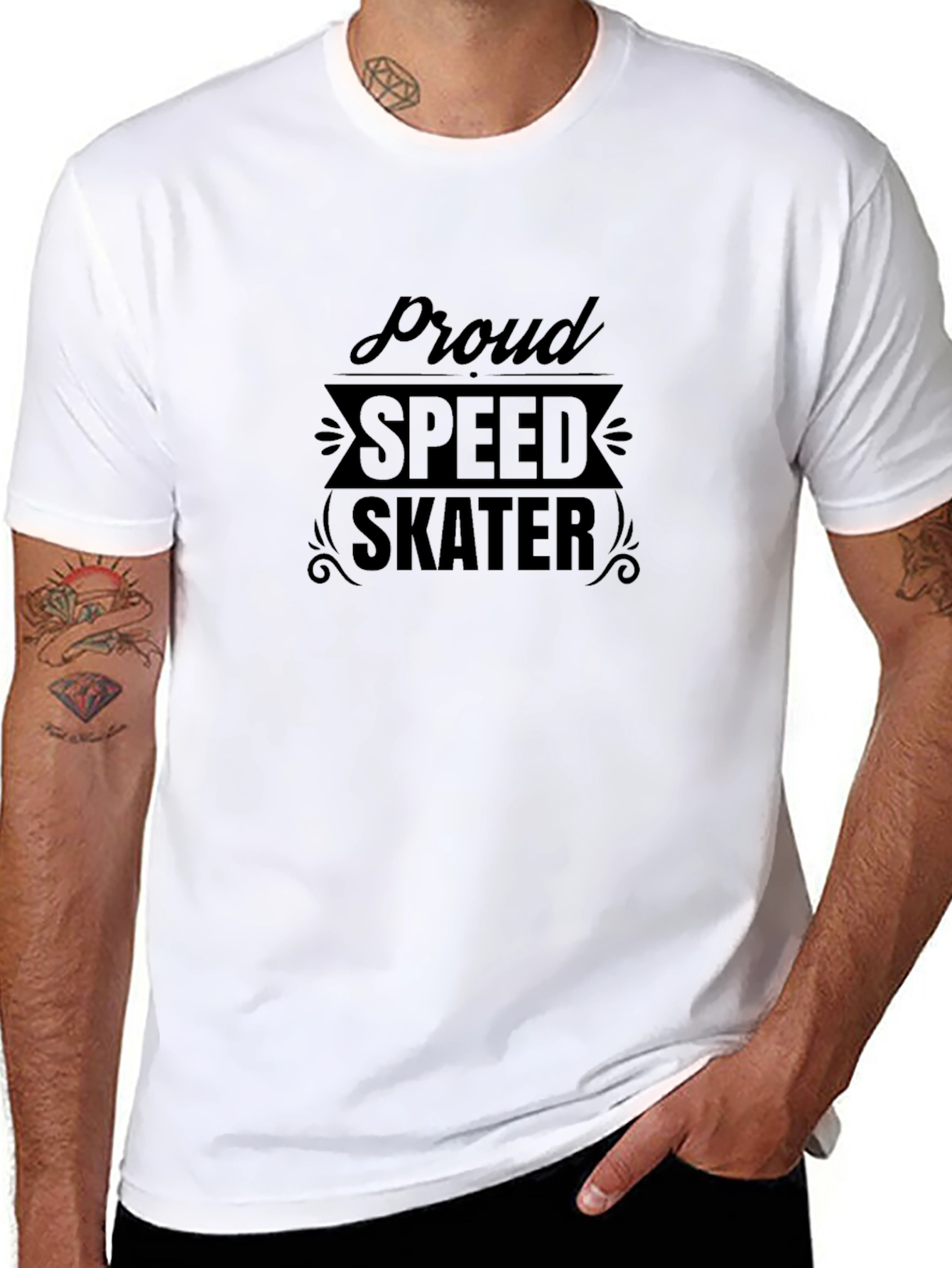 Proud Speed Skater Black Graphic T-Shirt