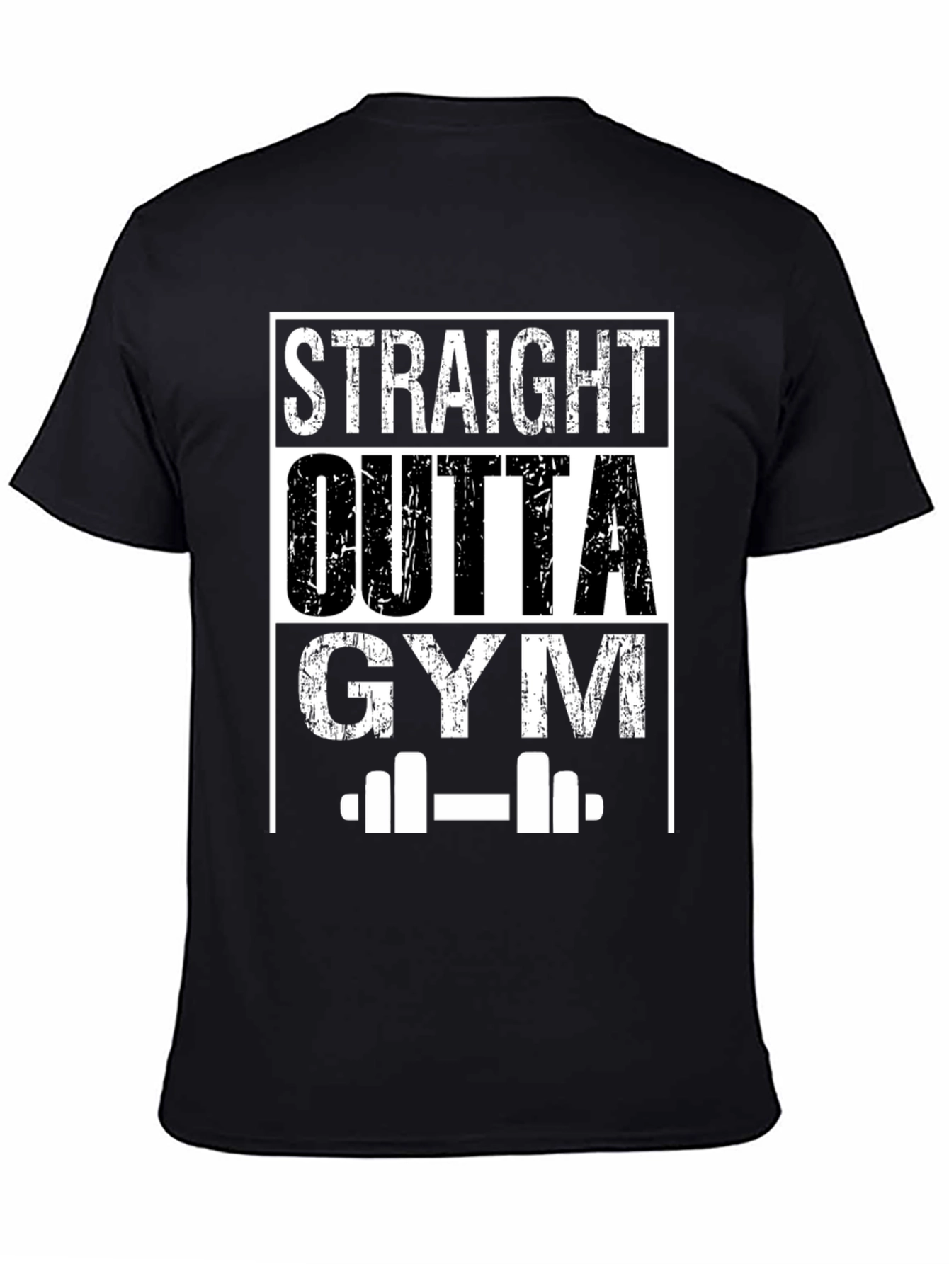 Straight Outta Gym Black Graphic T-Shirt