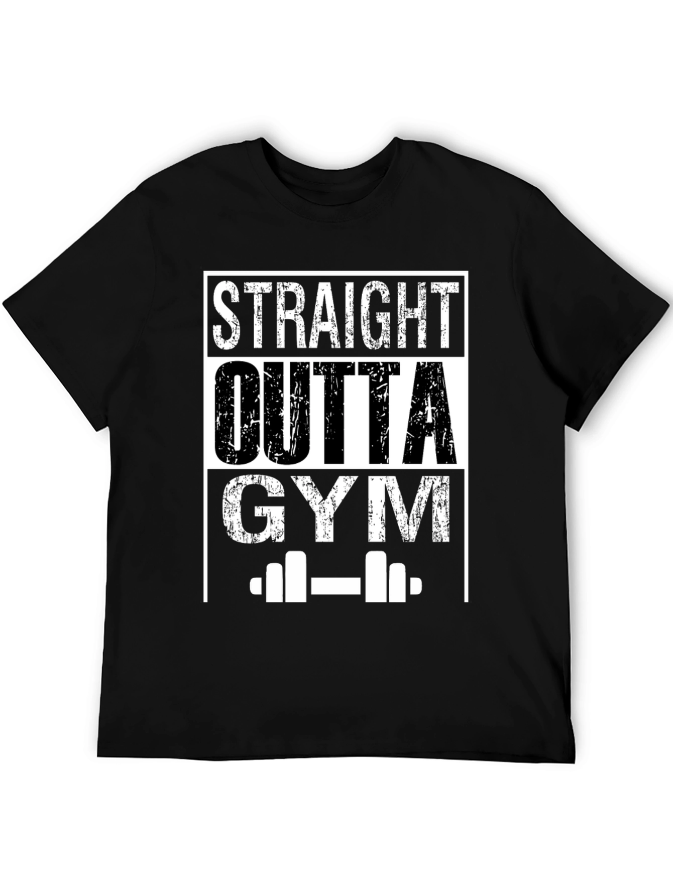 Straight Outta Gym Black Graphic T-Shirt