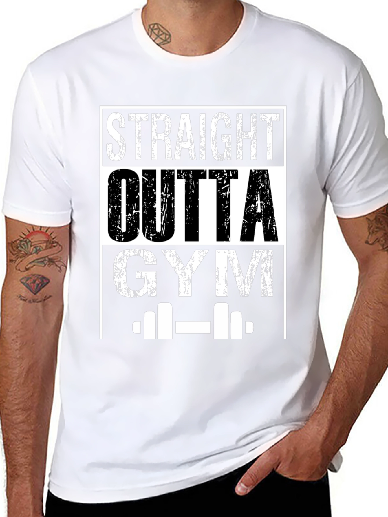 Straight Outta Gym Black Graphic T-Shirt