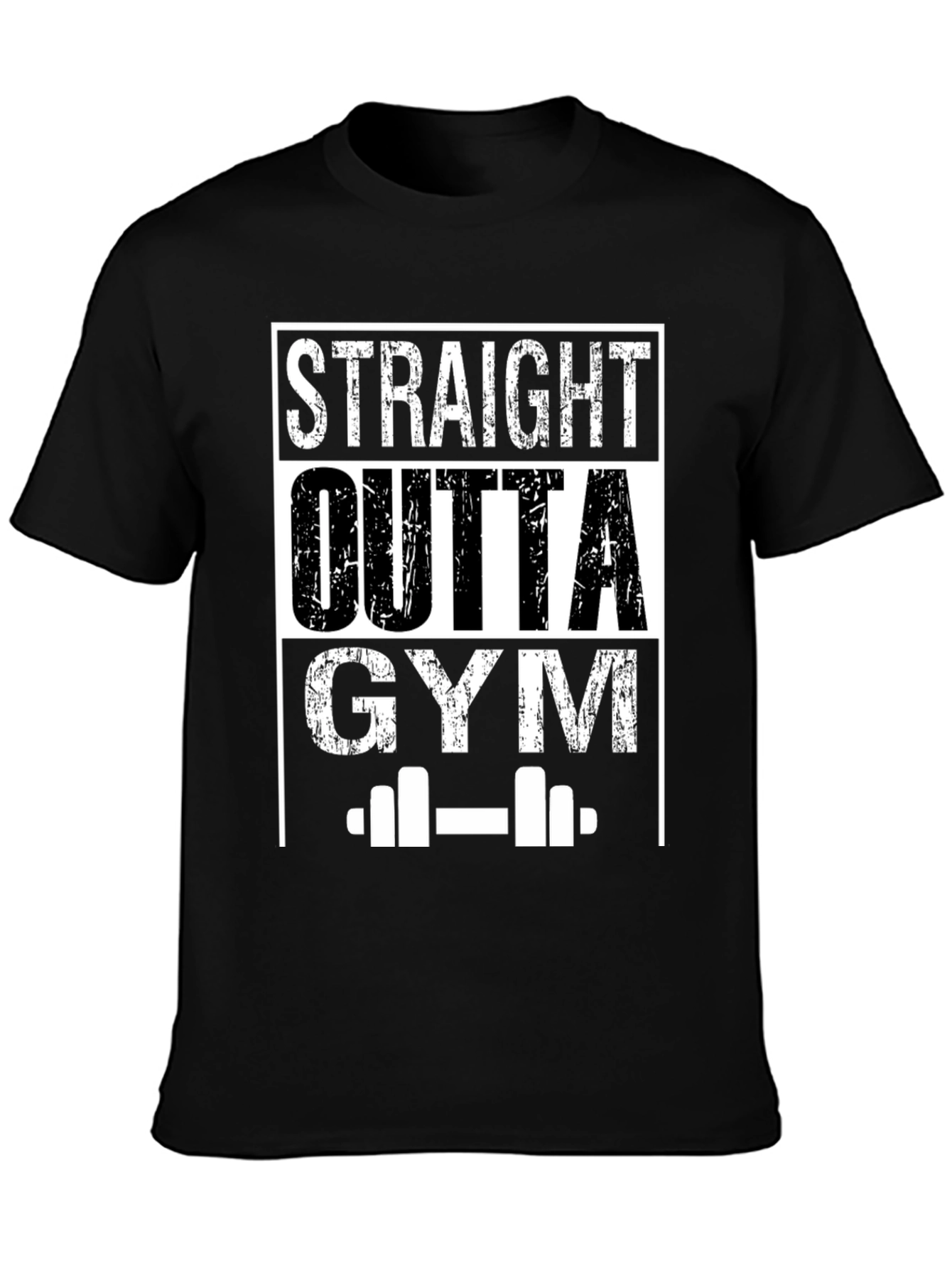 Straight Outta Gym Black Graphic T-Shirt