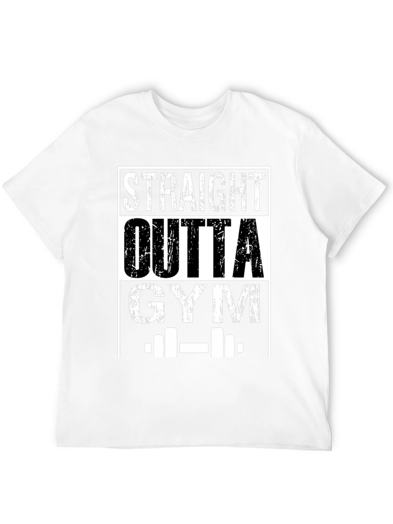 Straight Outta Gym Black Graphic T-Shirt