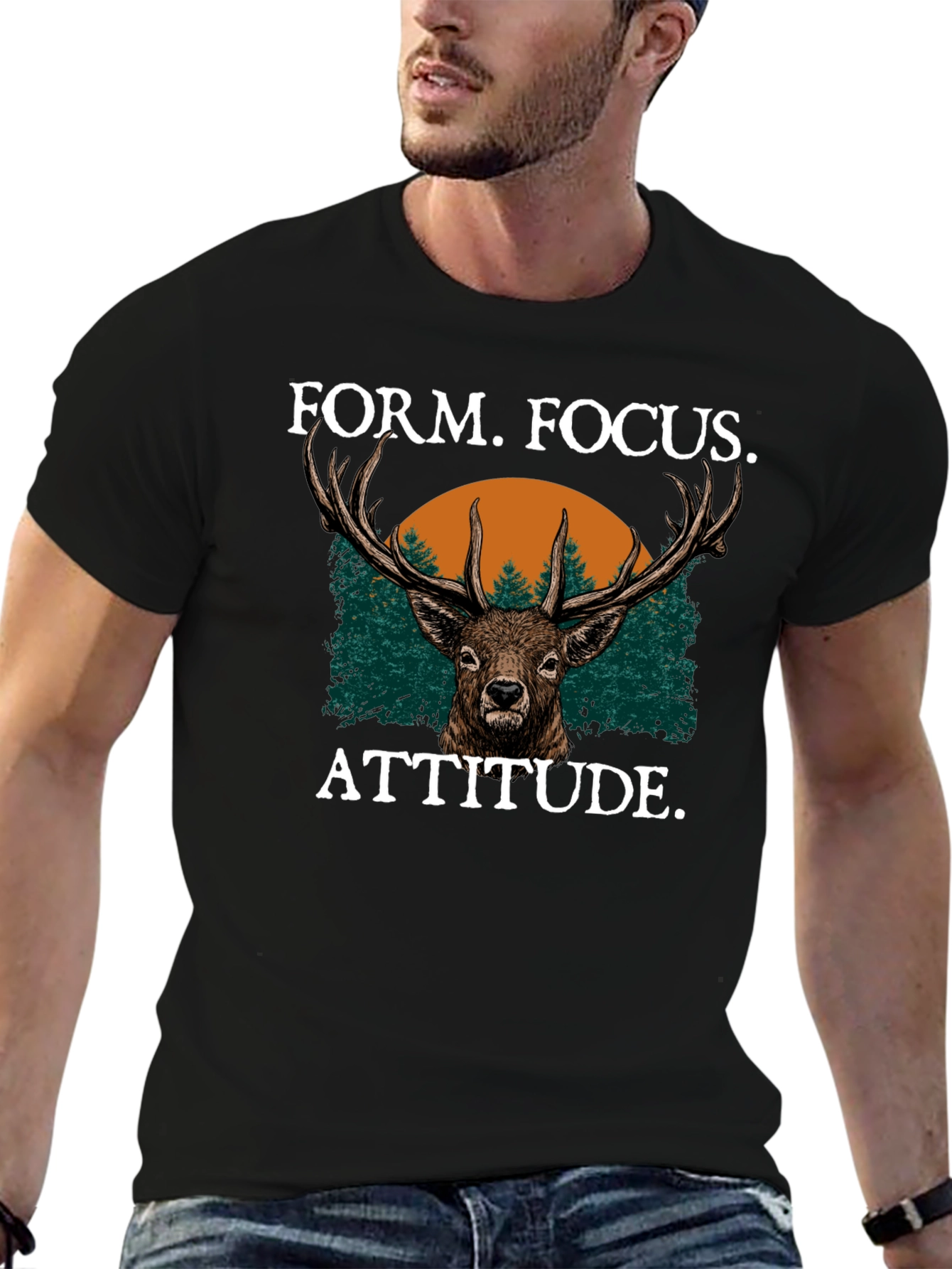 Form Focus Attitude Deer Graphic T-Shirt