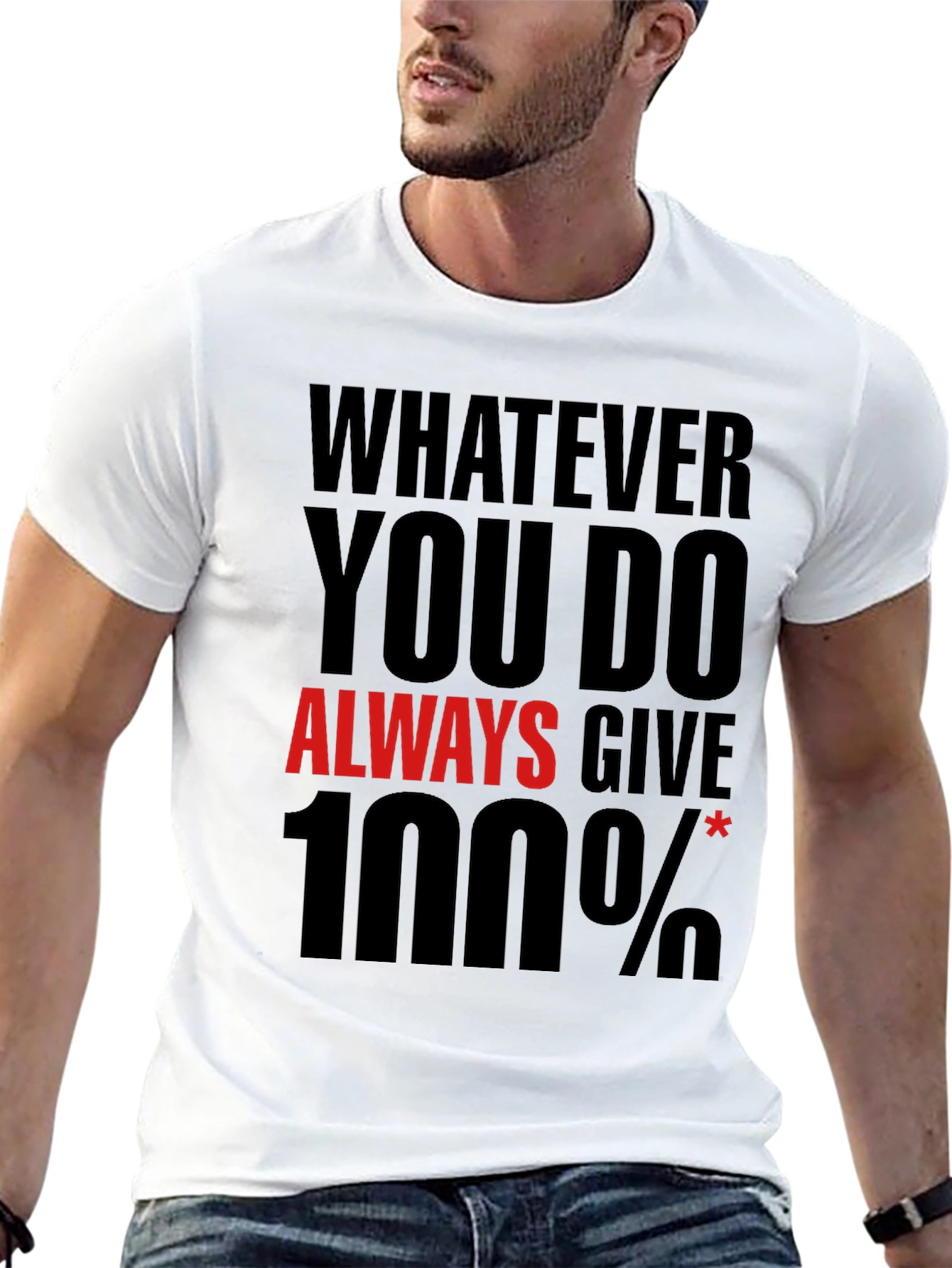 Motivational 100% Effort Black T-Shirt
