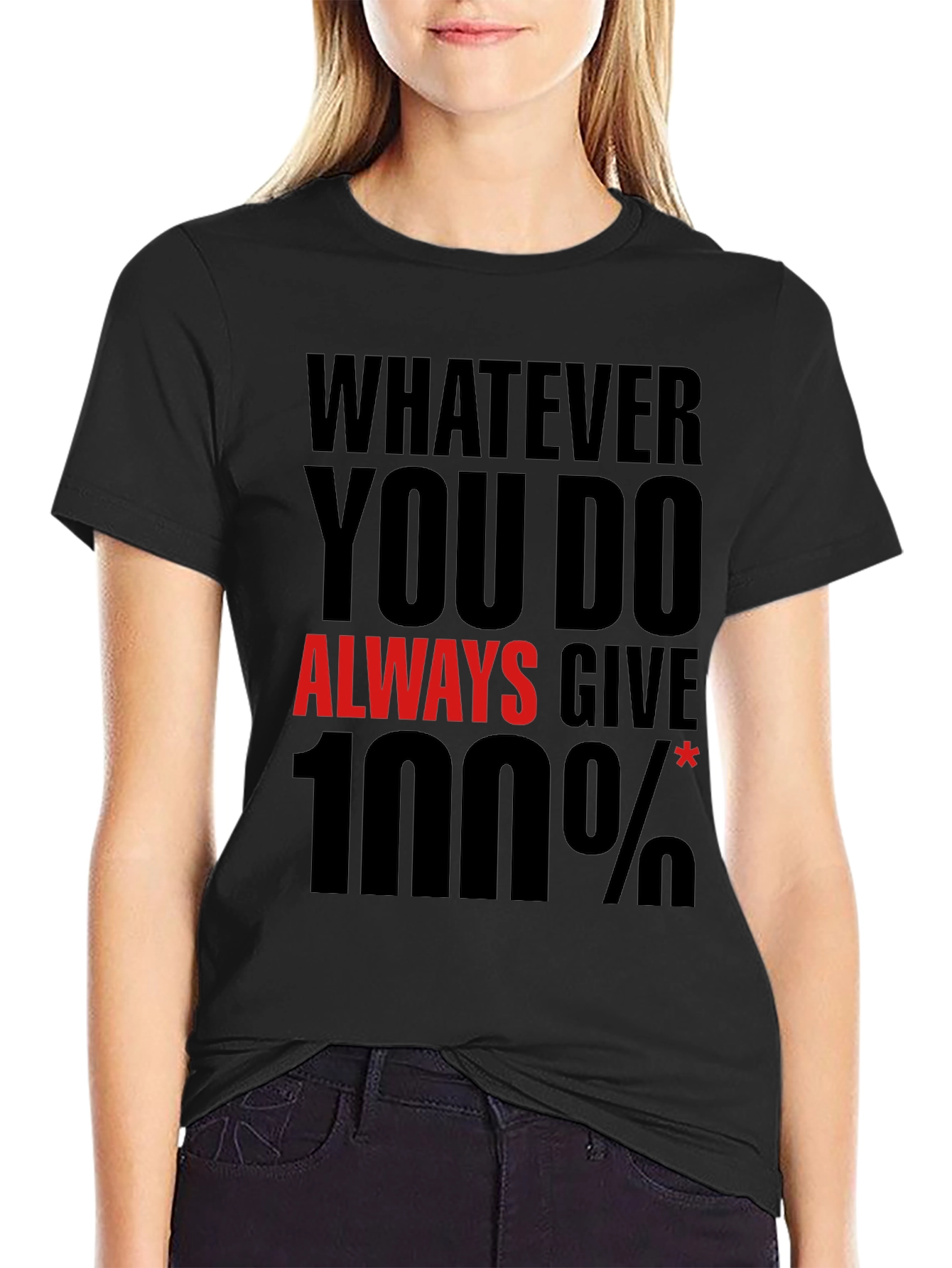 Motivational 100% Effort Black T-Shirt
