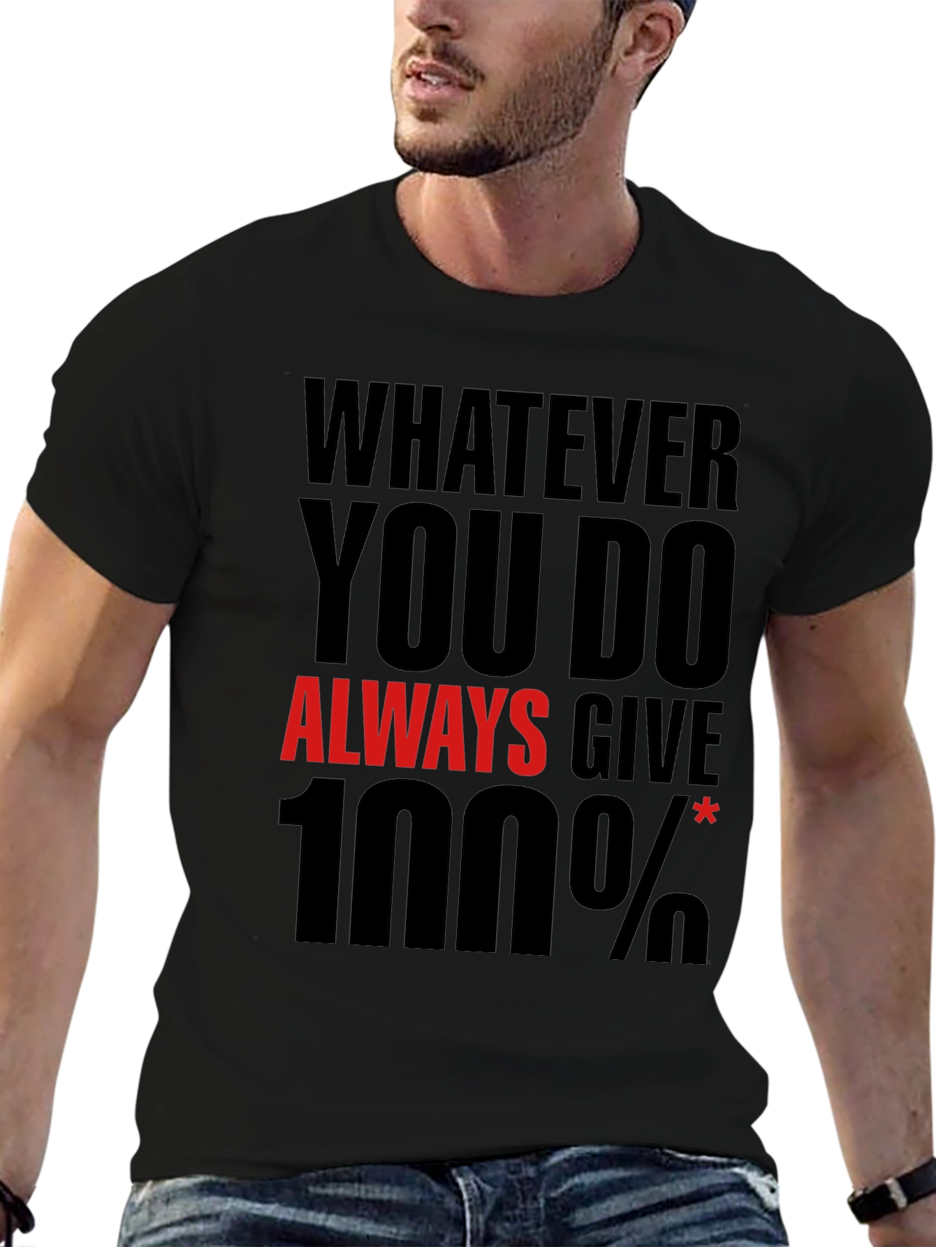 Motivational 100% Effort Black T-Shirt