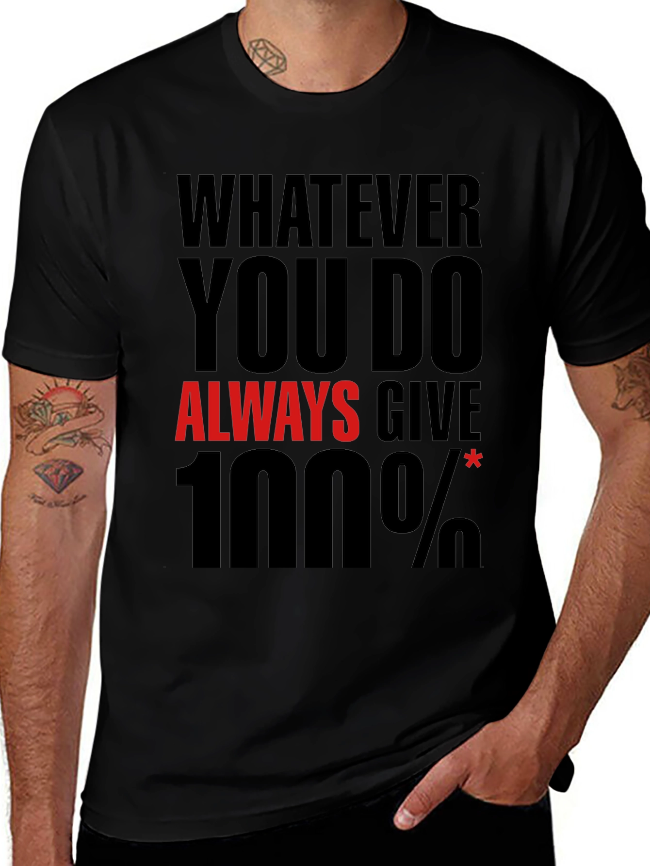 Motivational 100% Effort Black T-Shirt