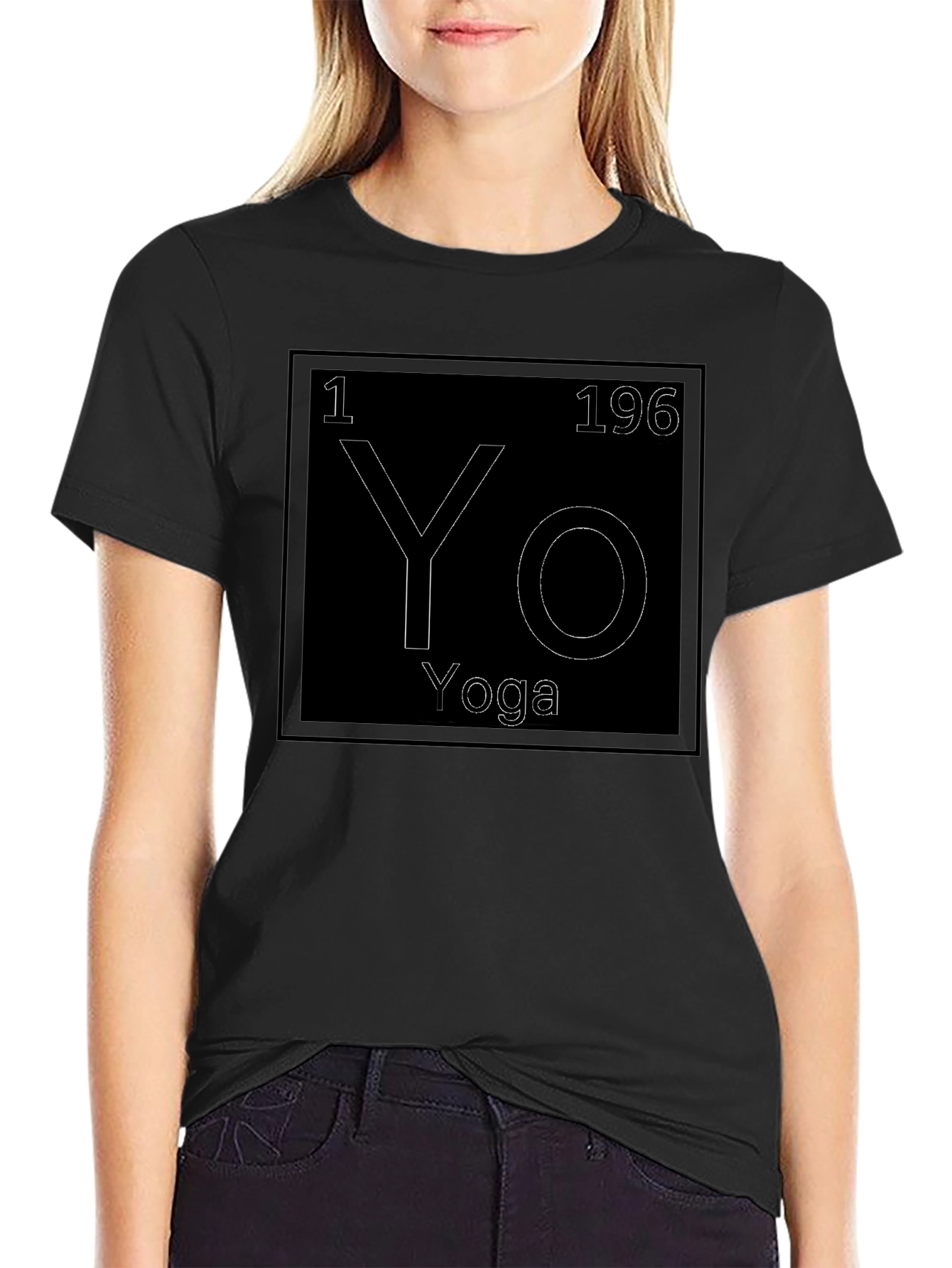 Yoga Periodic Table Style Graphic Tee - Black