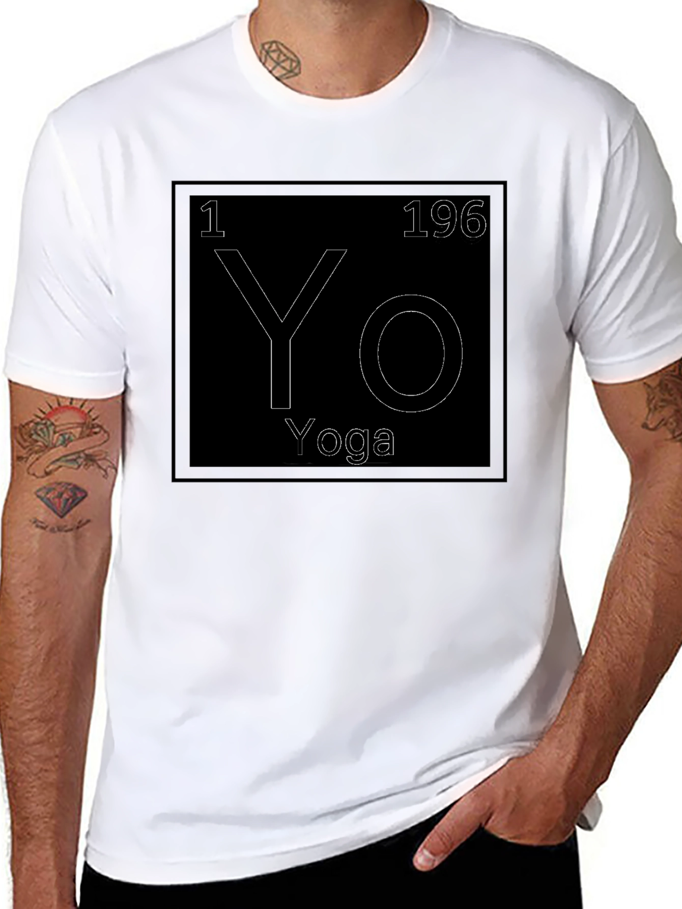 Yoga Periodic Table Style Graphic Tee - Black