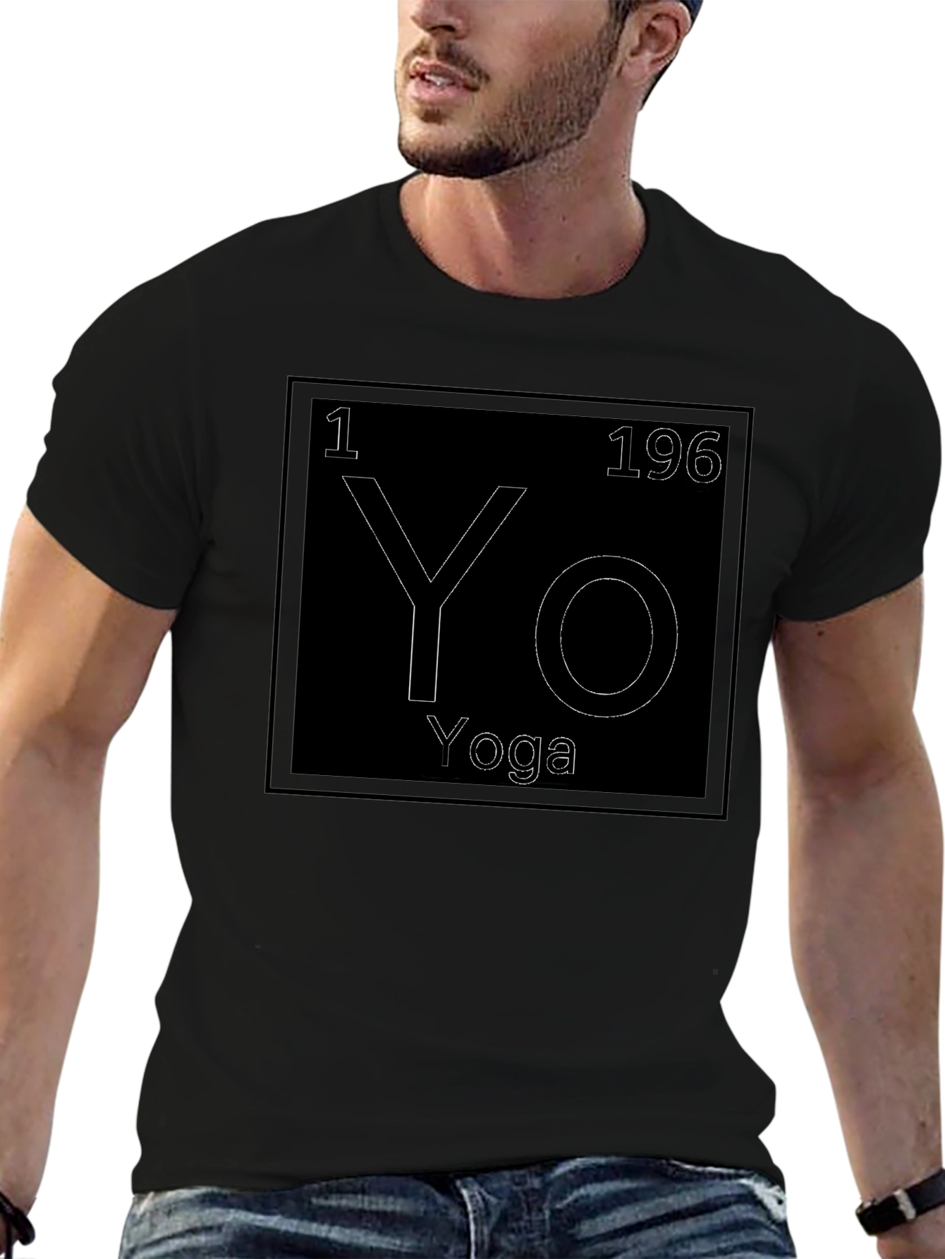 Yoga Periodic Table Style Graphic Tee - Black