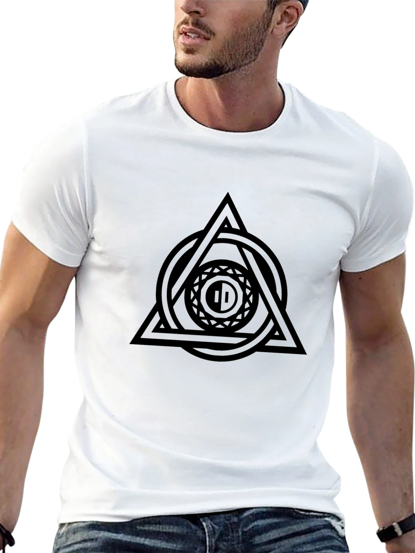 Geometric Symbol Black T-Shirt - Modern Graphic Tee