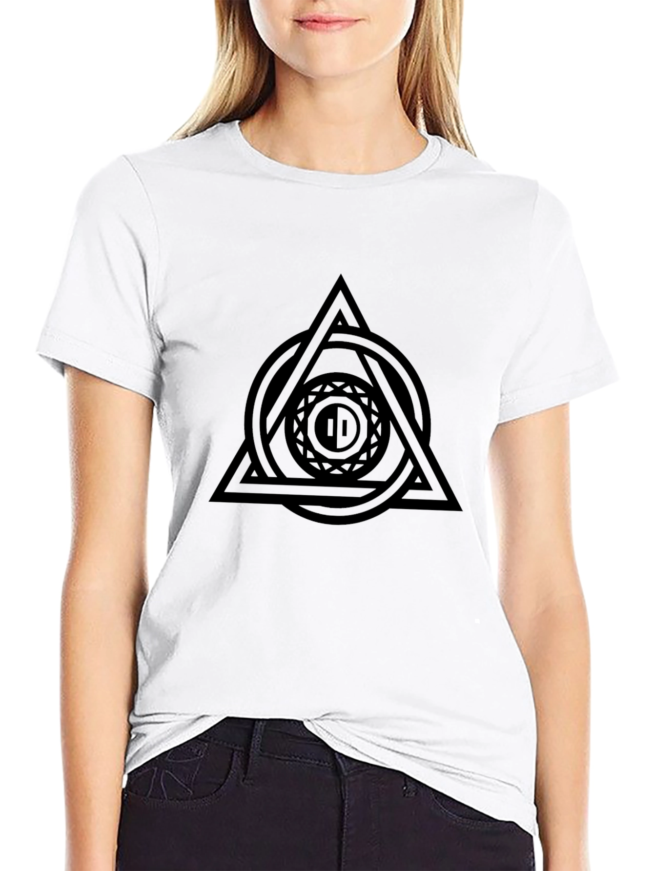 Geometric Symbol Black T-Shirt - Modern Graphic Tee