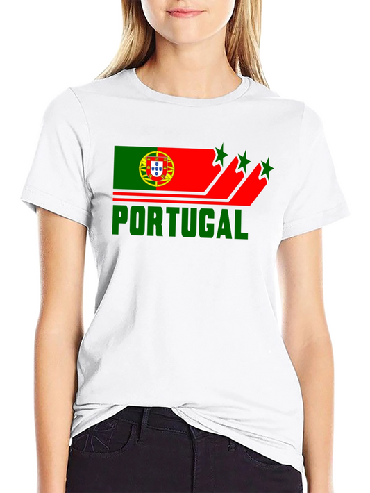 Portugal Flag Graphic Black T-Shirt