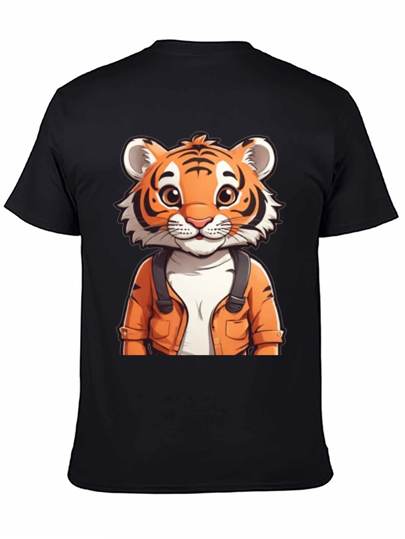Cute Tiger Graphic Tee - Black Casual T-Shirt