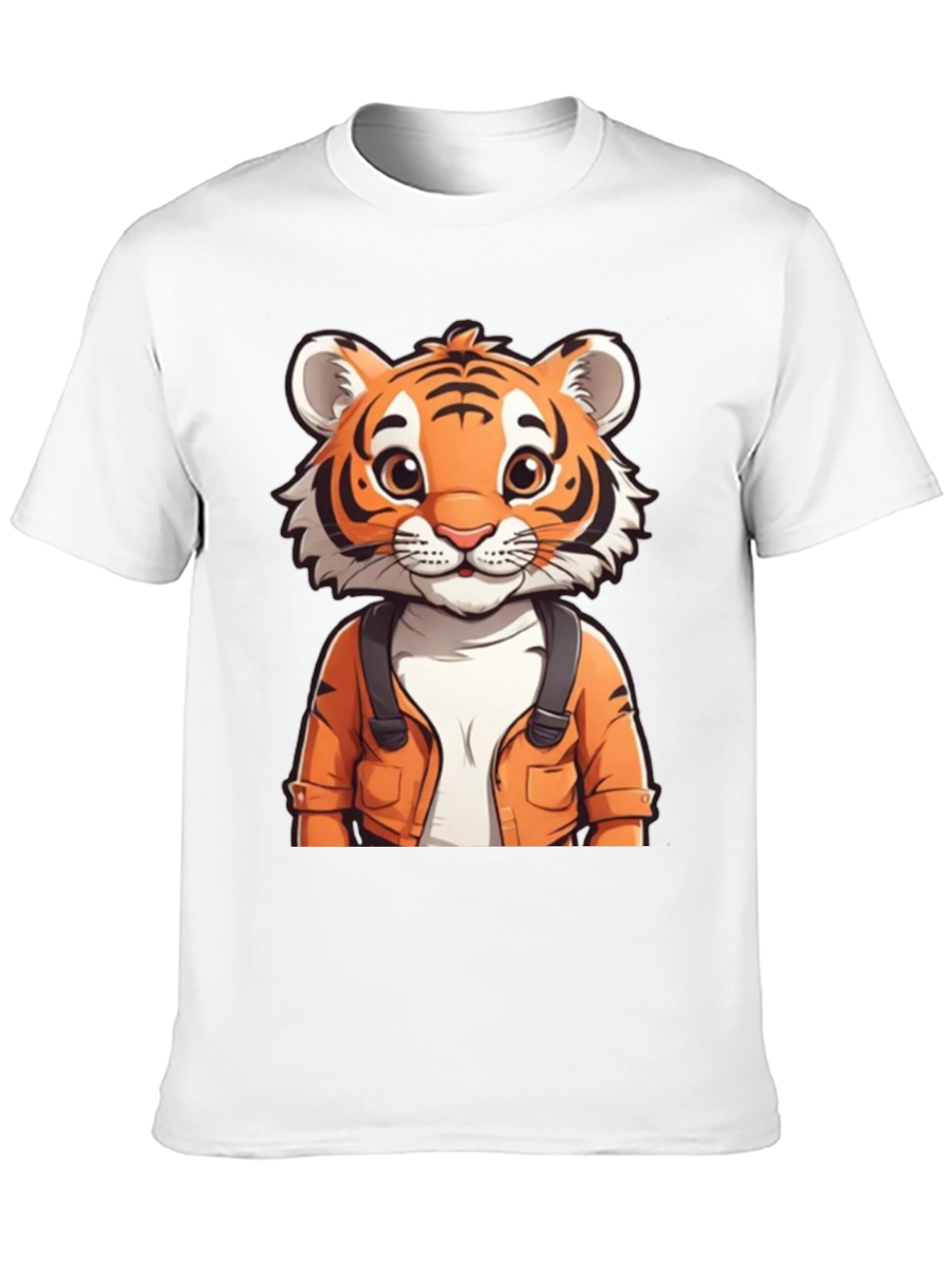 Cute Tiger Graphic Tee - Black Casual T-Shirt