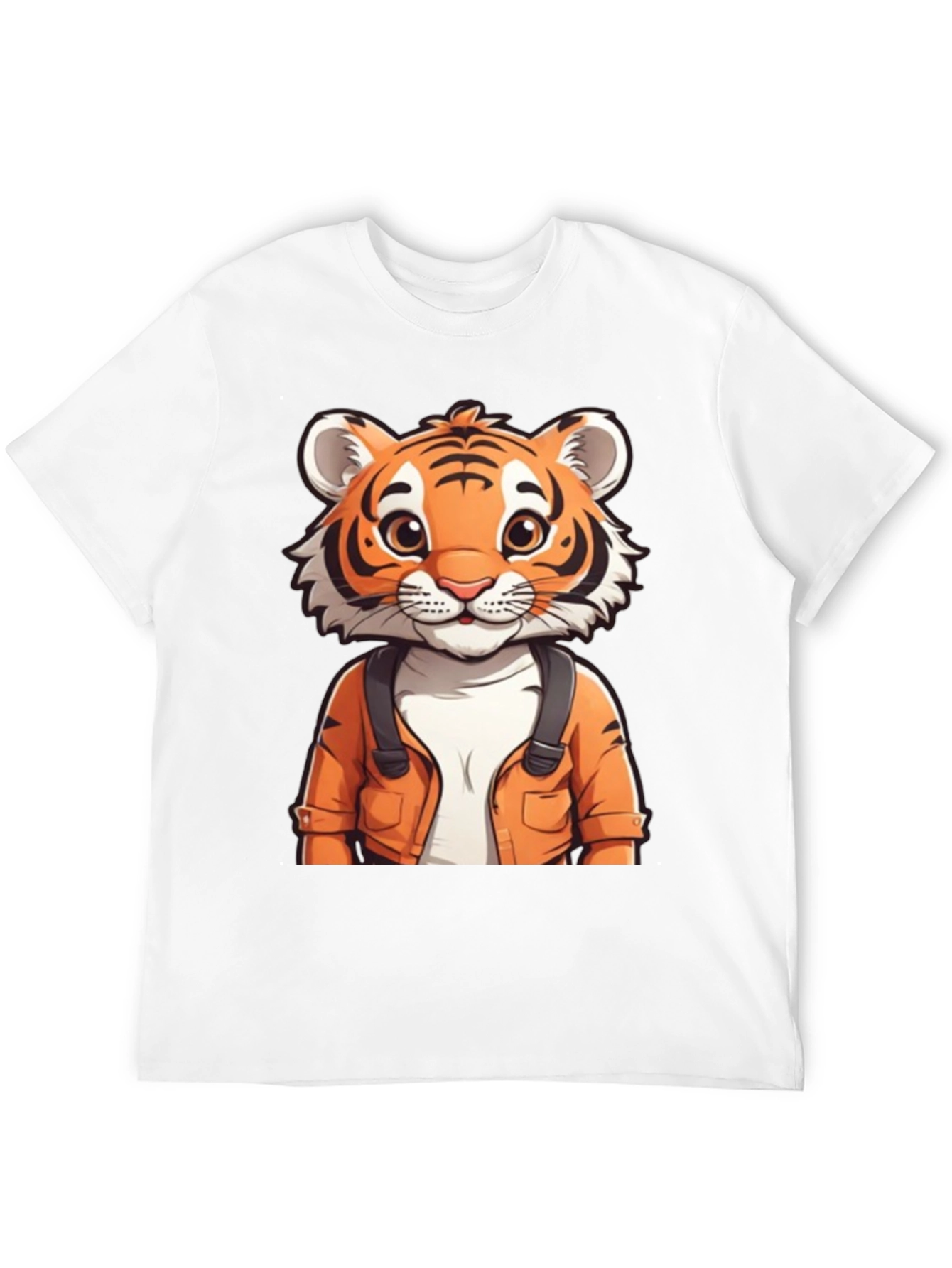 Cute Tiger Graphic Tee - Black Casual T-Shirt