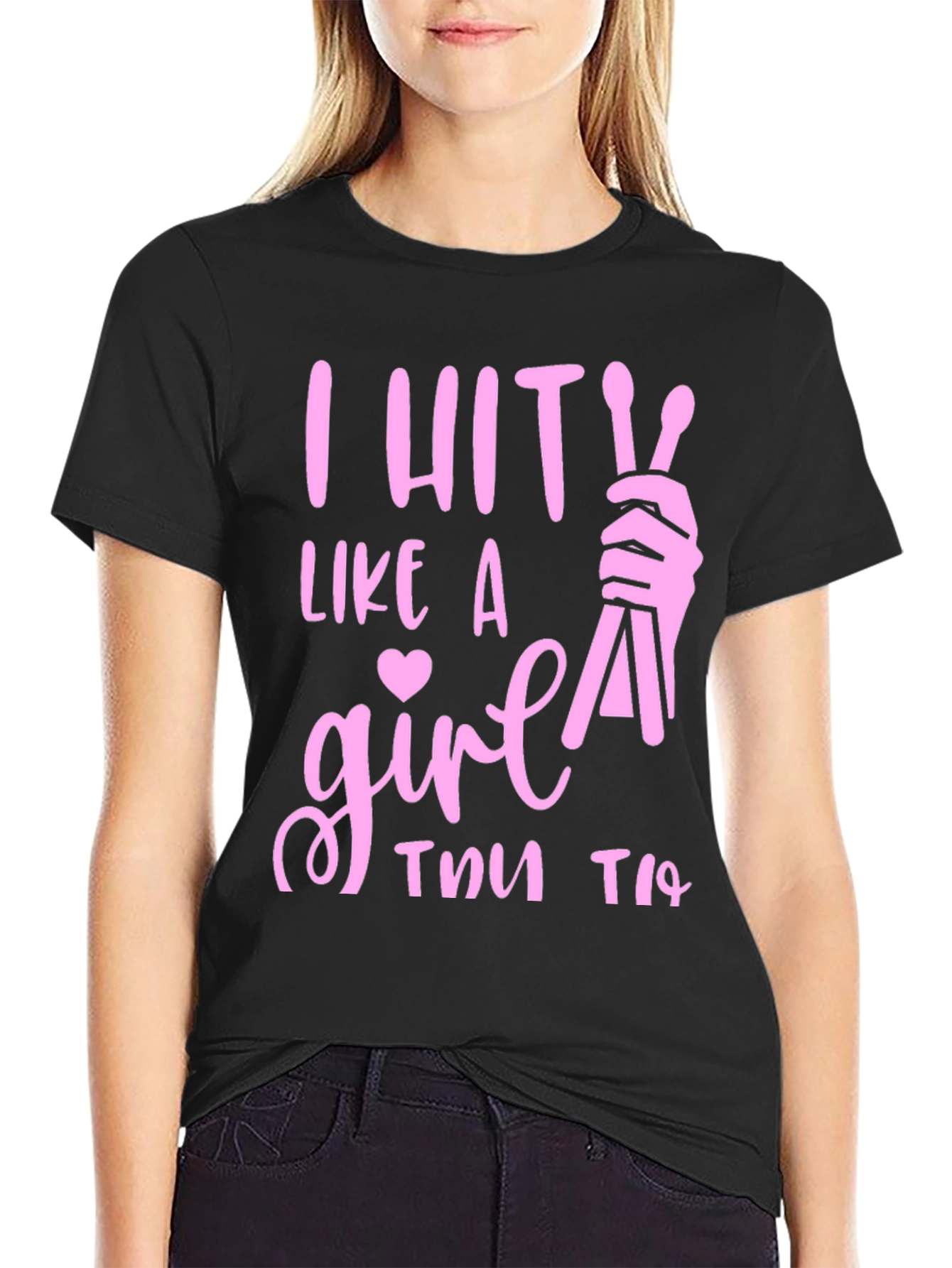 I Hit Like a Girl T-Shirt - Drummer Tee