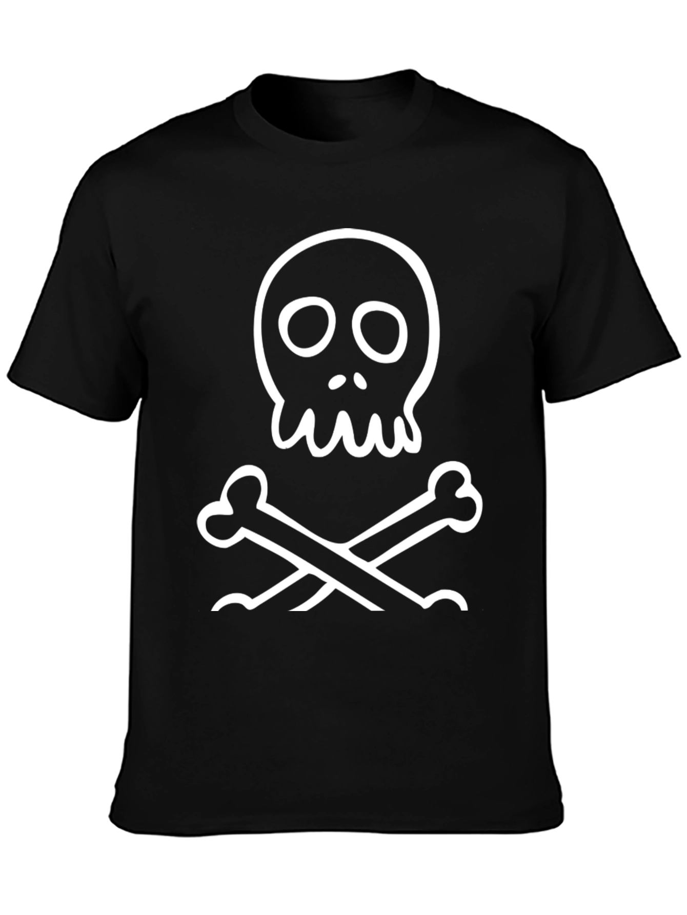 Skull & Crossbones Graphic T-Shirt - Black Cotton Tee