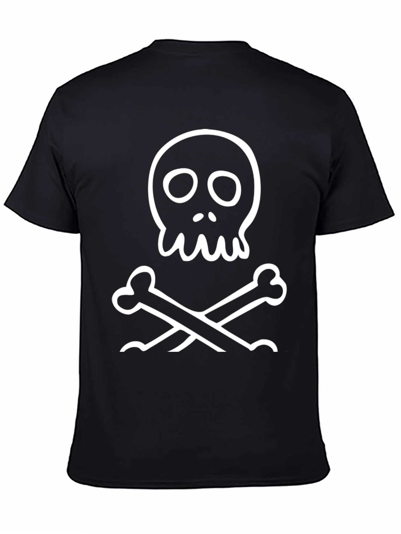 Skull & Crossbones Graphic T-Shirt - Black Cotton Tee