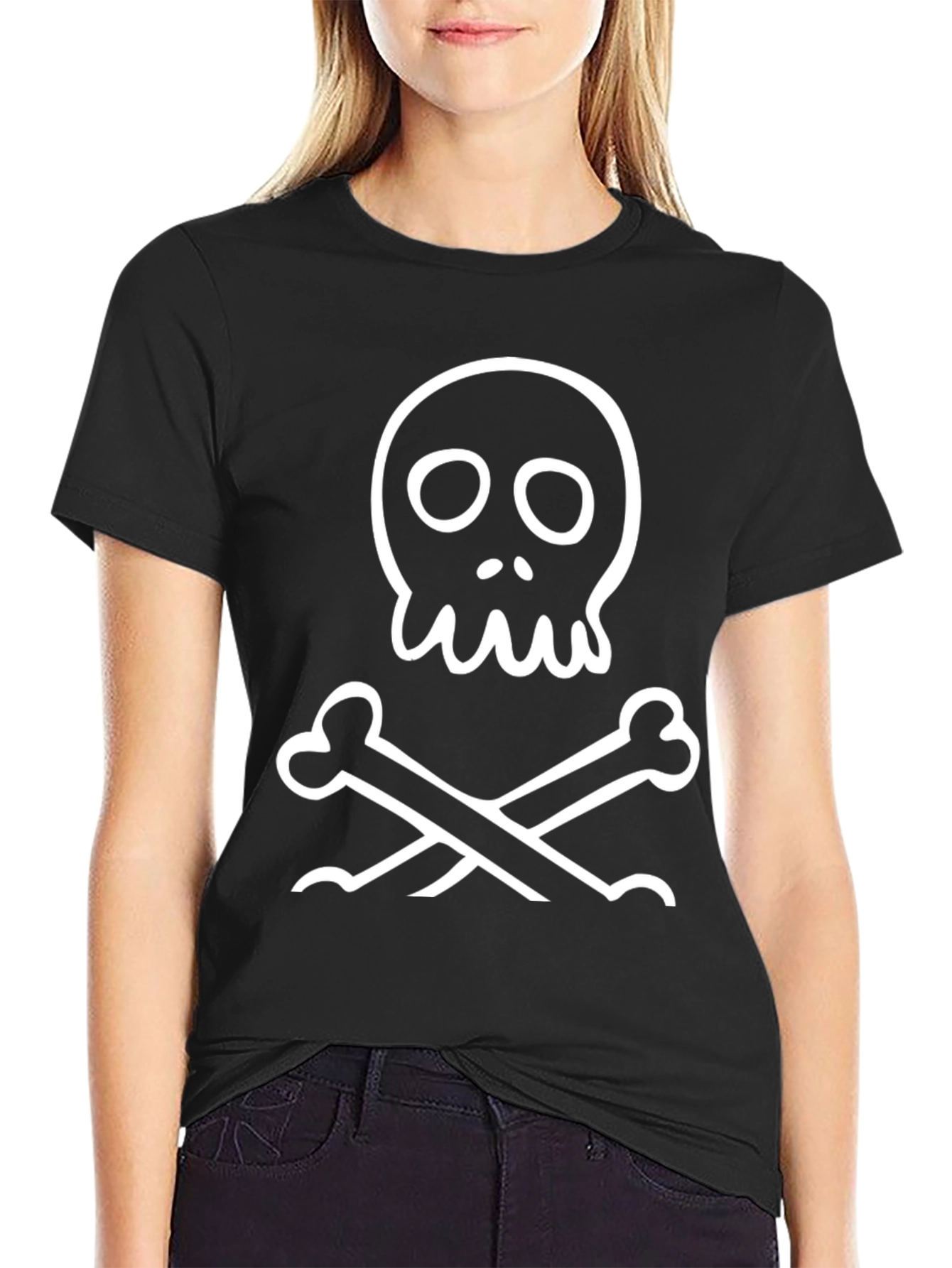 Skull & Crossbones Graphic T-Shirt - Black Cotton Tee