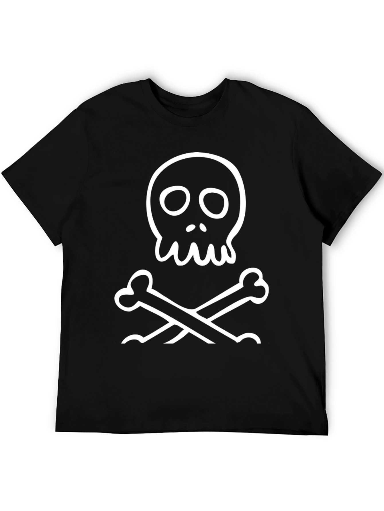 Skull & Crossbones Graphic T-Shirt - Black Cotton Tee
