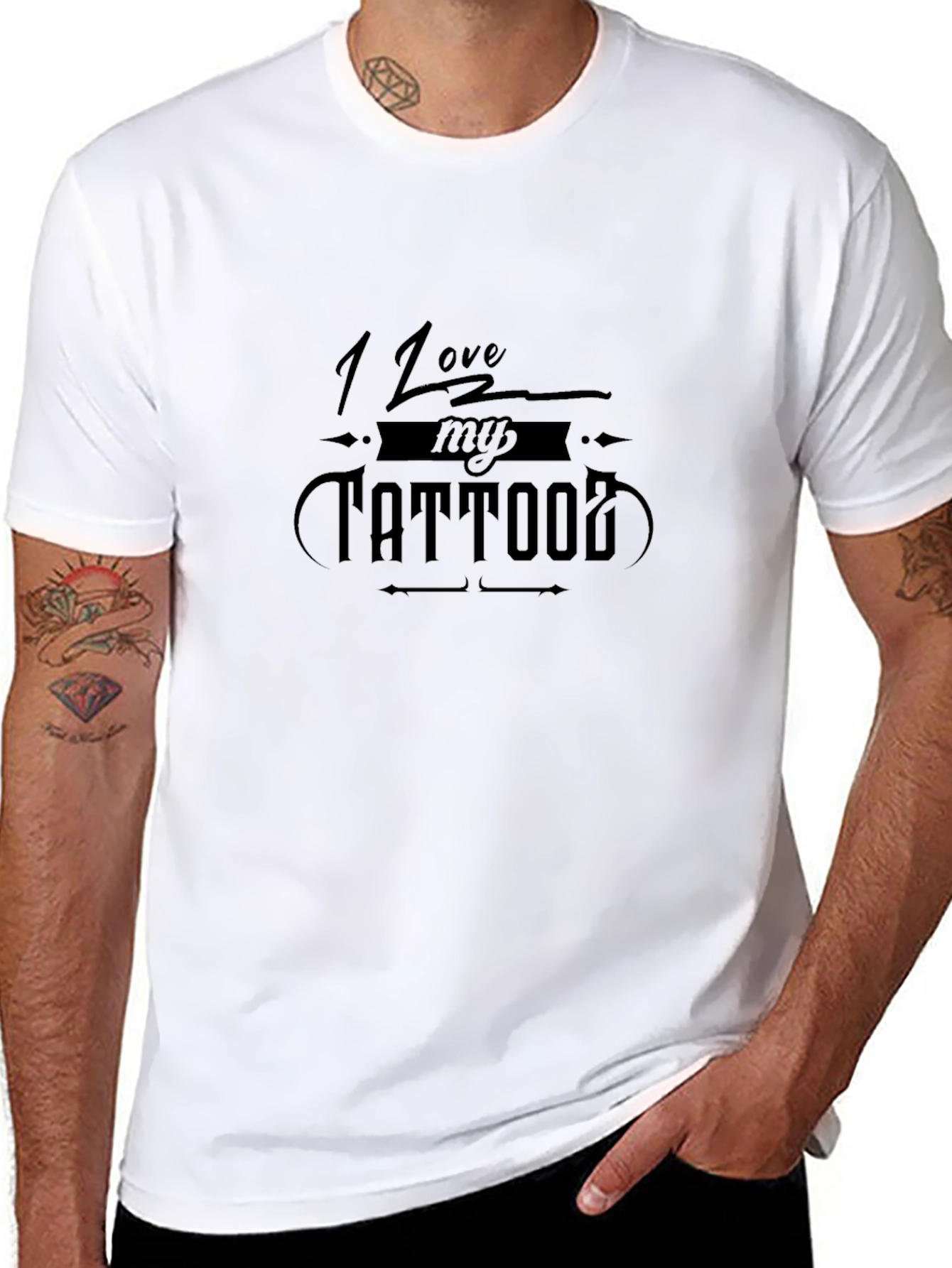 I Love My Tattoo Graphic Tee - Black T-Shirt