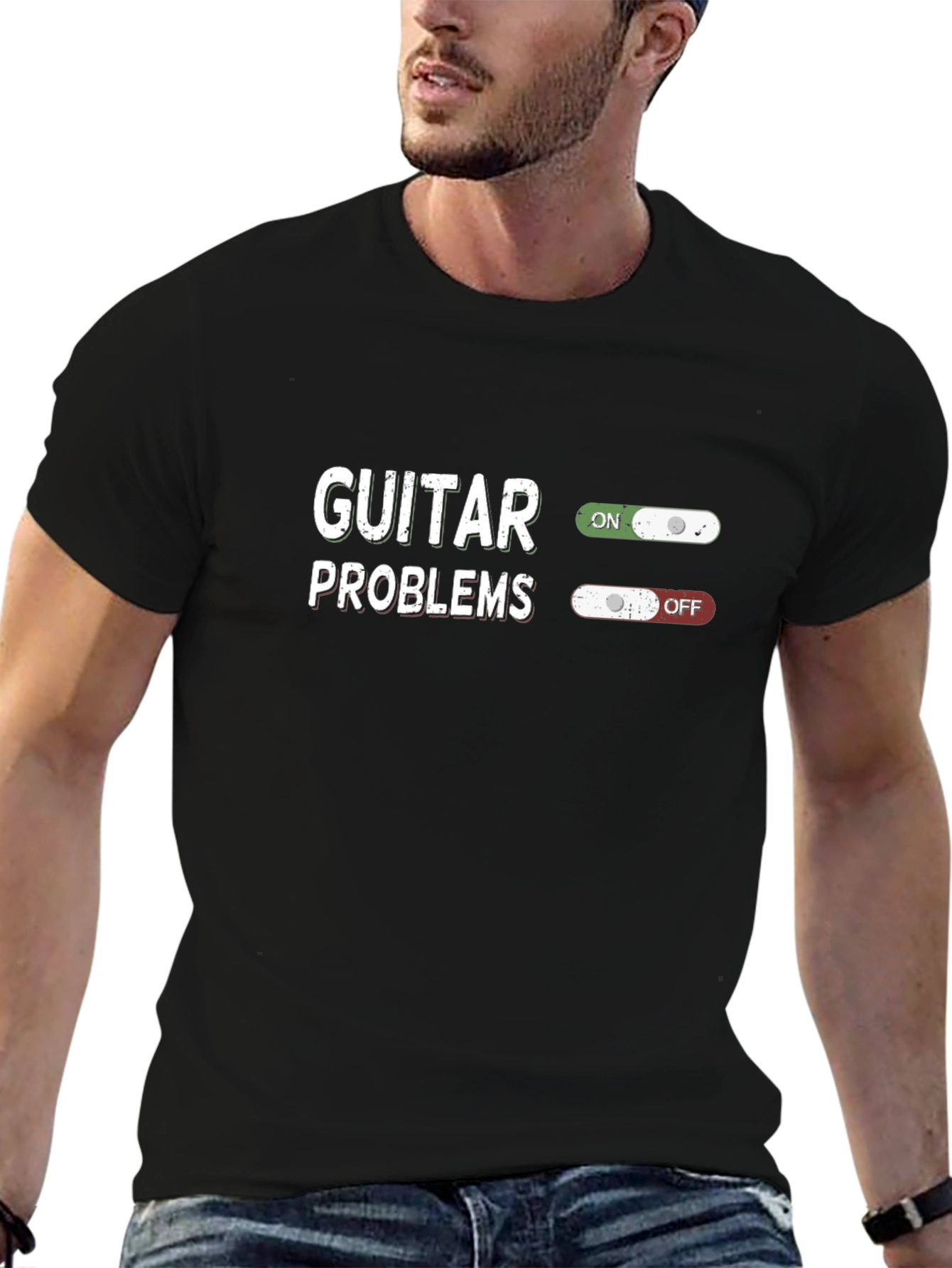 Guitar Problems On/Off T-Shirt - Musician Humor Tee