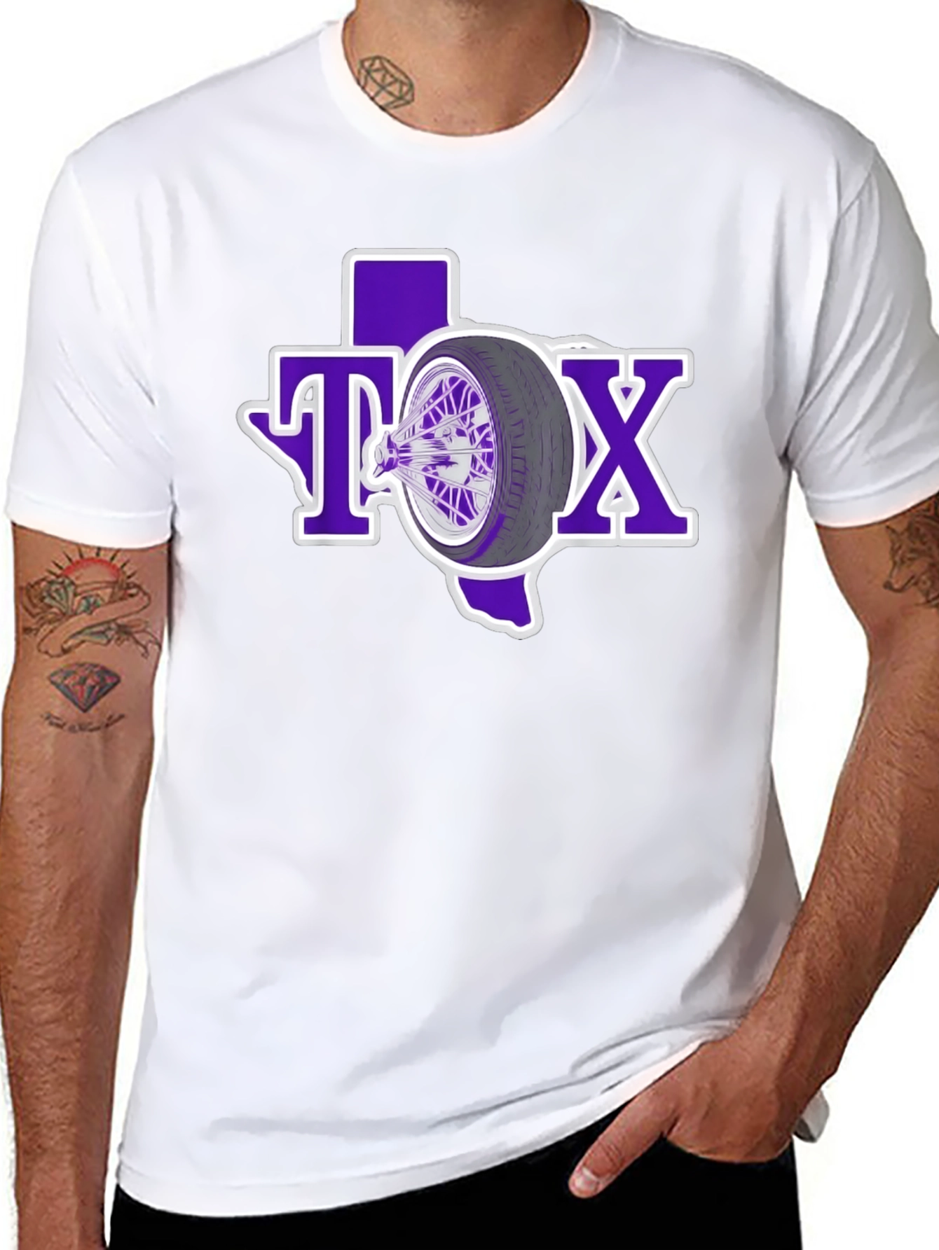 Texas Wheel T-Shirt - Purple TX Design