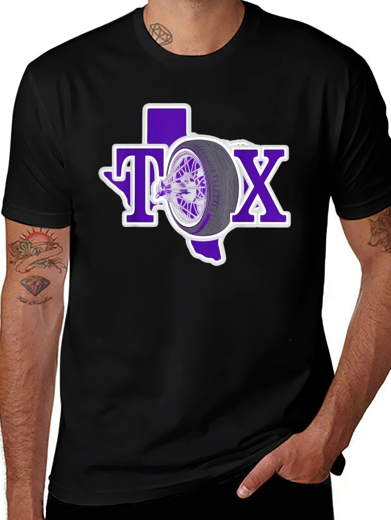 Texas Wheel T-Shirt - Purple TX Design